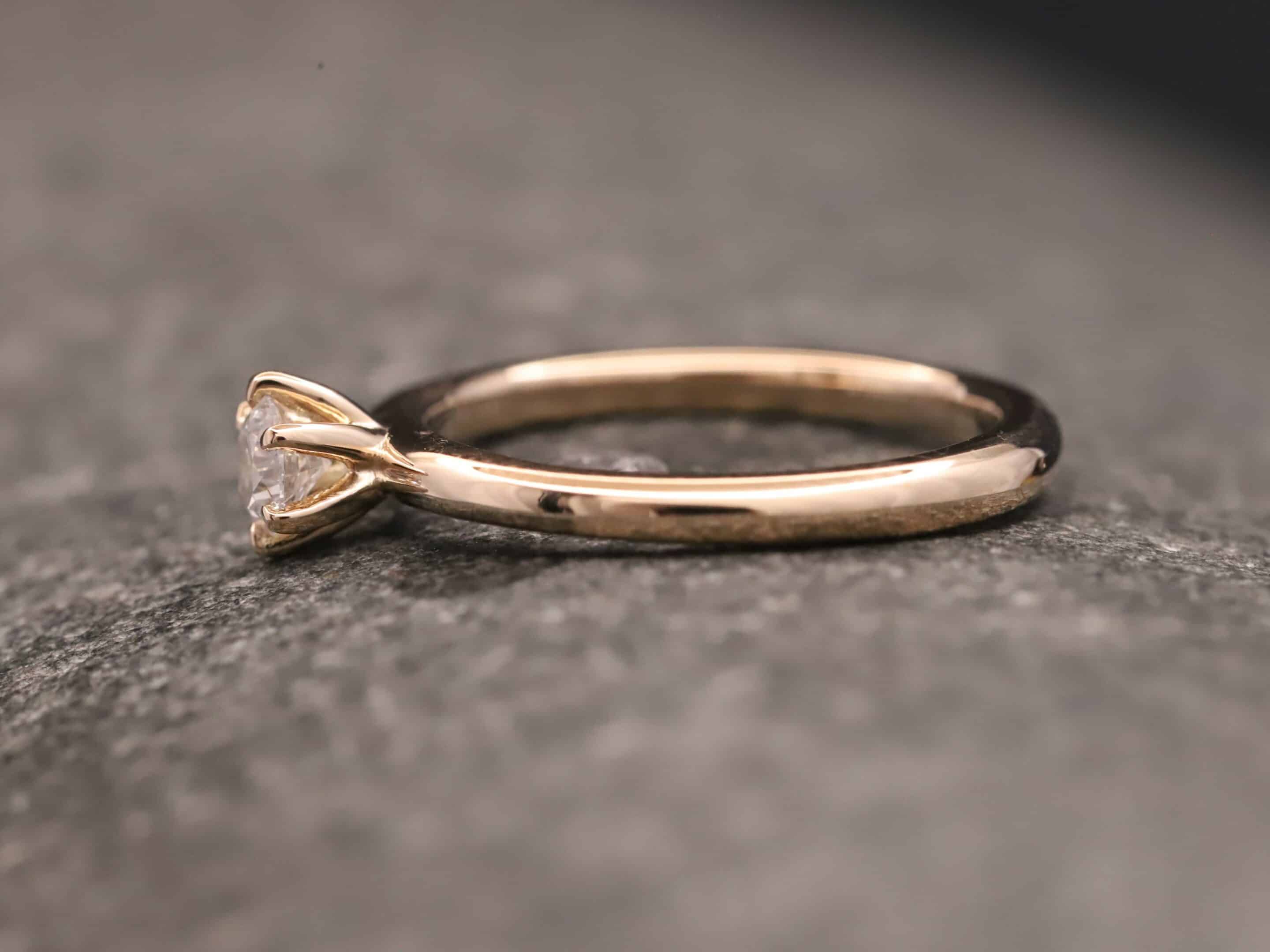 Verlobungsring 585er Rosegold mit 0,29ct synthetischem Brillant – Bild 7