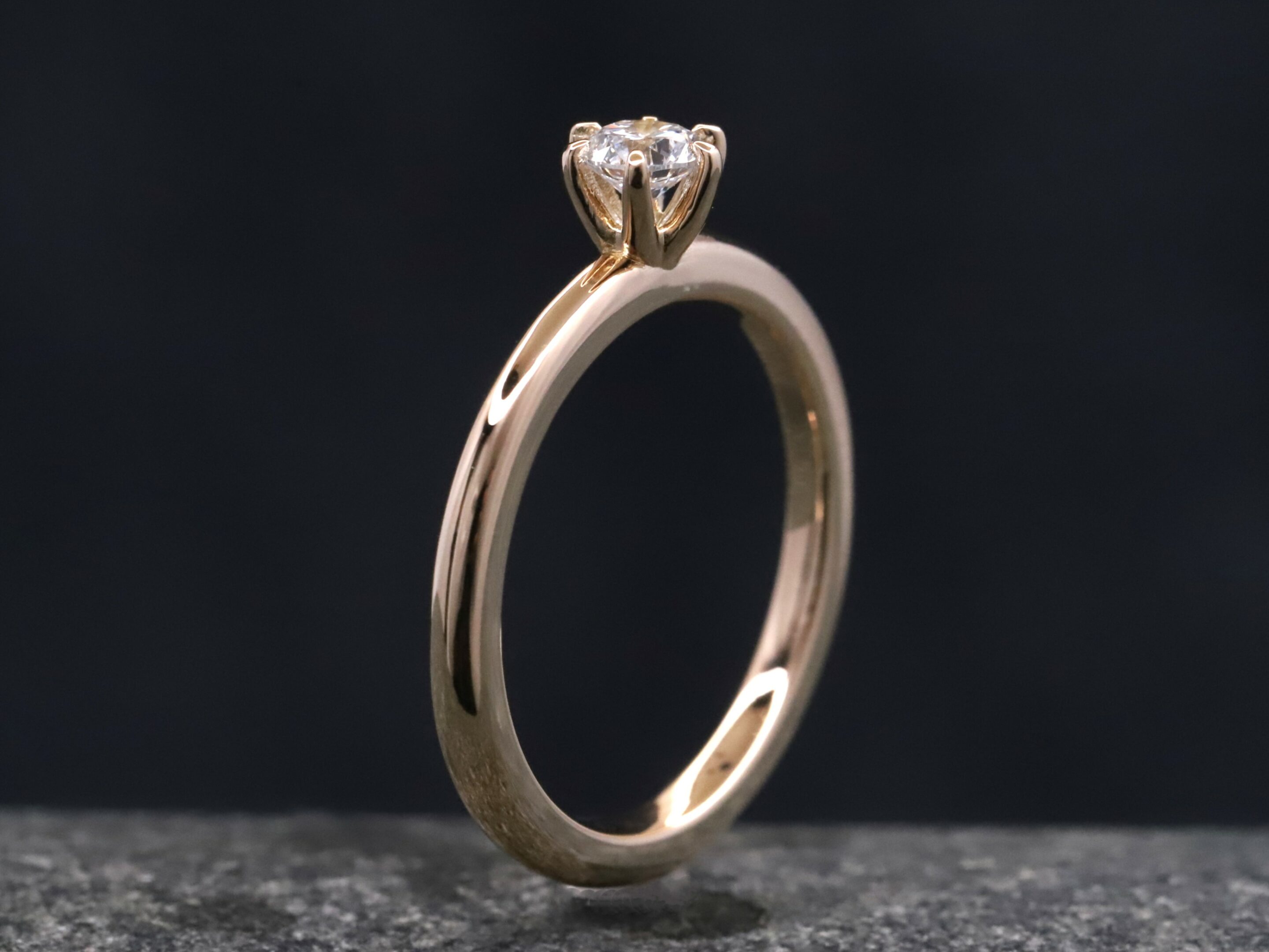 Verlobungsring 585er Rosegold mit 0,29ct synthetischem Brillant – Bild 10