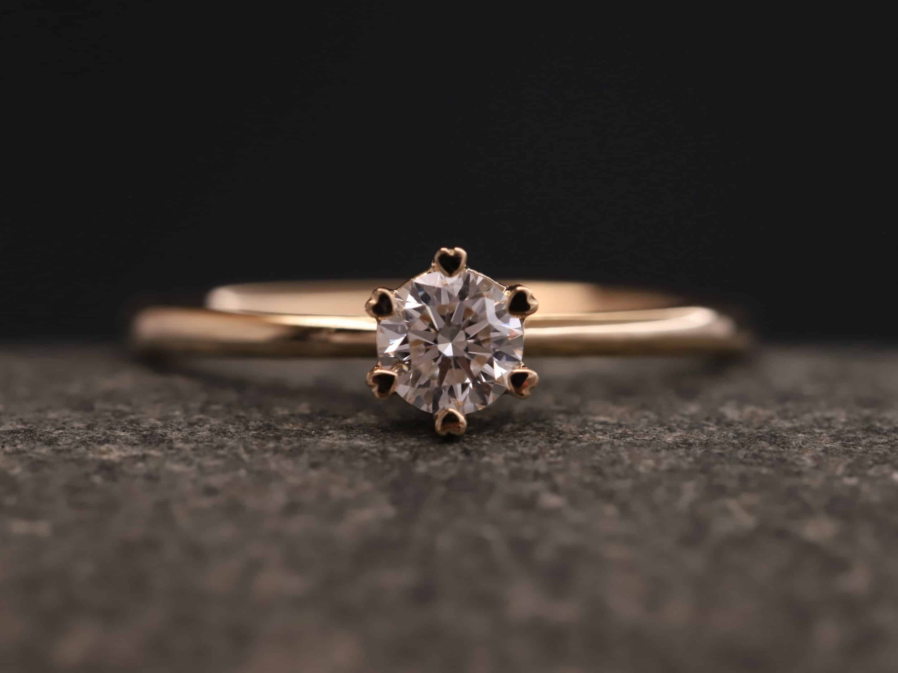 Verlobungsring 585er Rosegold mit 0,40ct synthetischem Diamanten im Brillantschliff – Bild 9