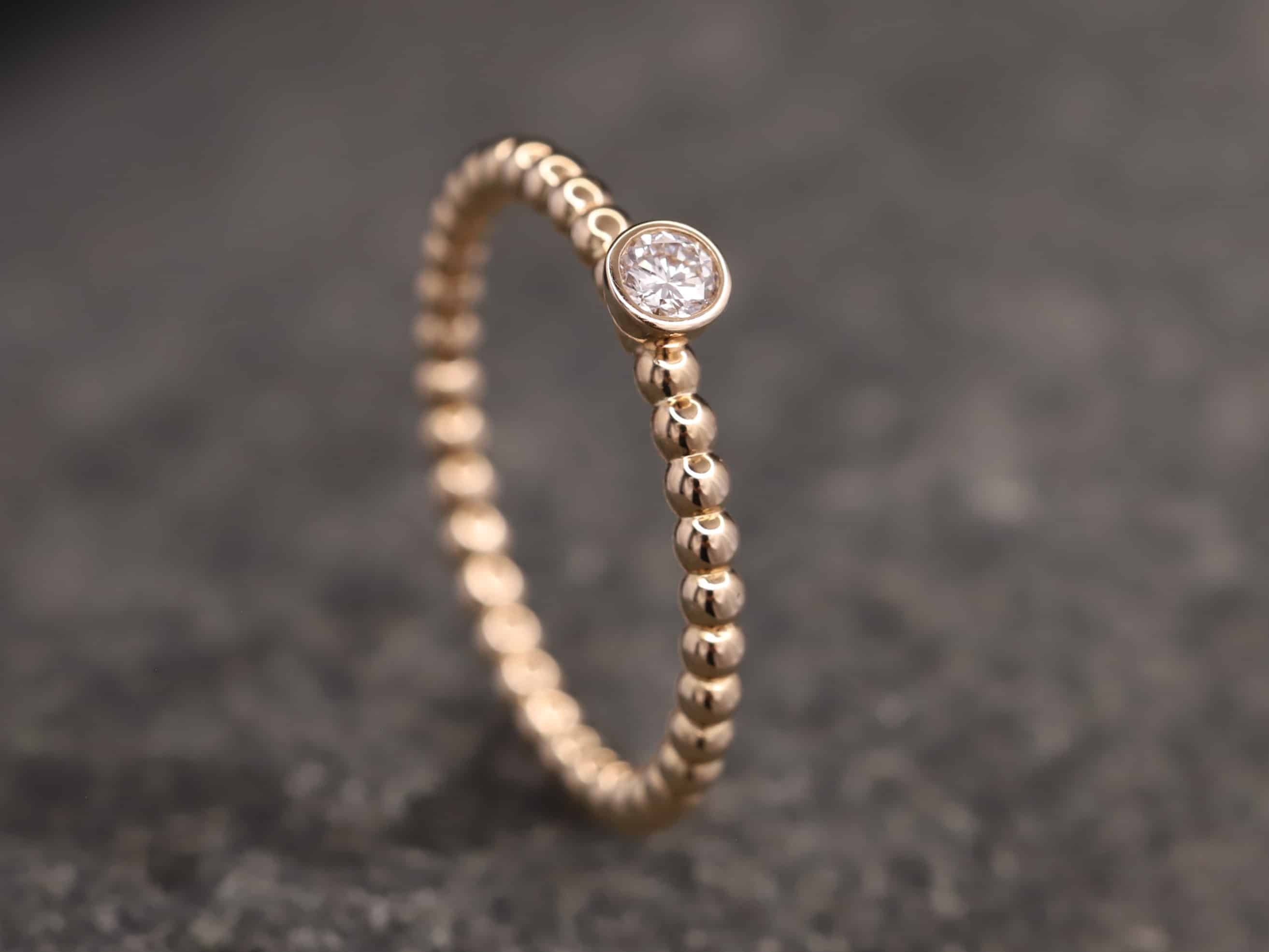 Verlobungsring 585er Rosegold mit 0,13ct synthetischem Diamanten im Brillantschliff – Bild 7