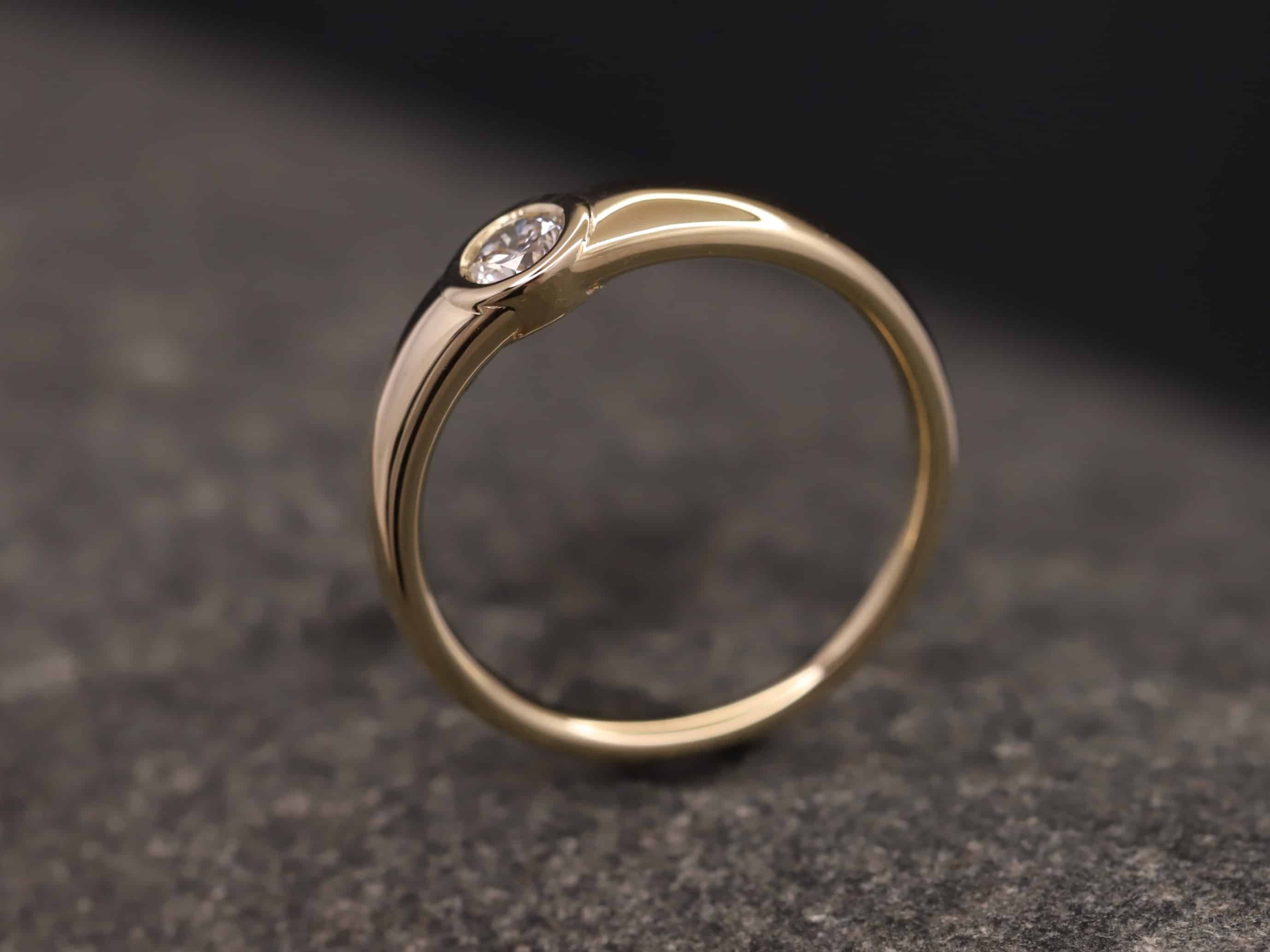 Verlobungsring 585er Gelbgold mit 0,25ct synthetischem Diamanten im Brillantschliff – Bild 7