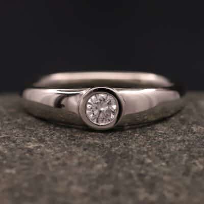 Verlobungsring 950 Platin mit 0,25ct synthetischem Diamanten im Brillantschliff