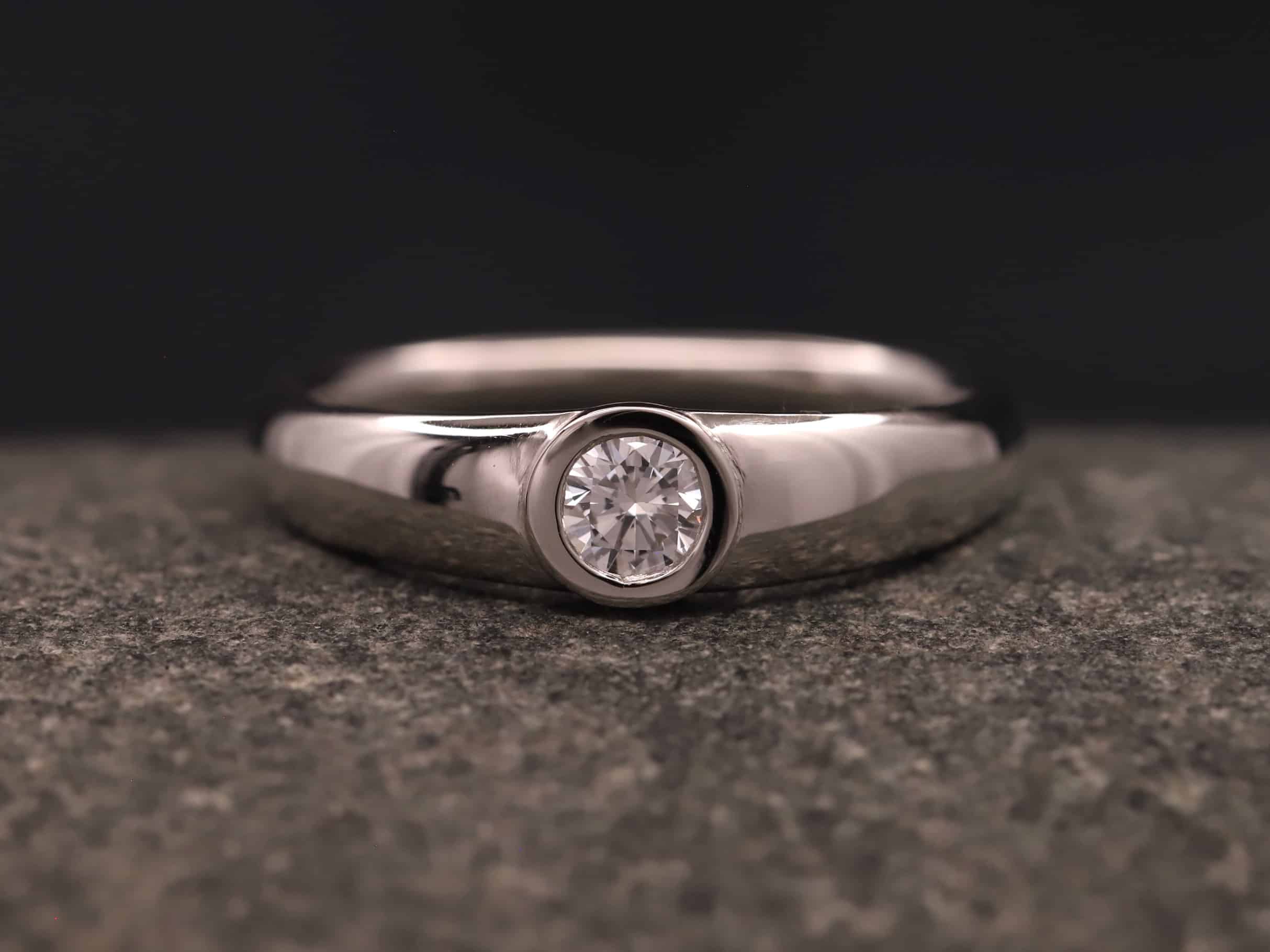 Verlobungsring 950 Platin mit 0,25ct synthetischem Diamanten im Brillantschliff