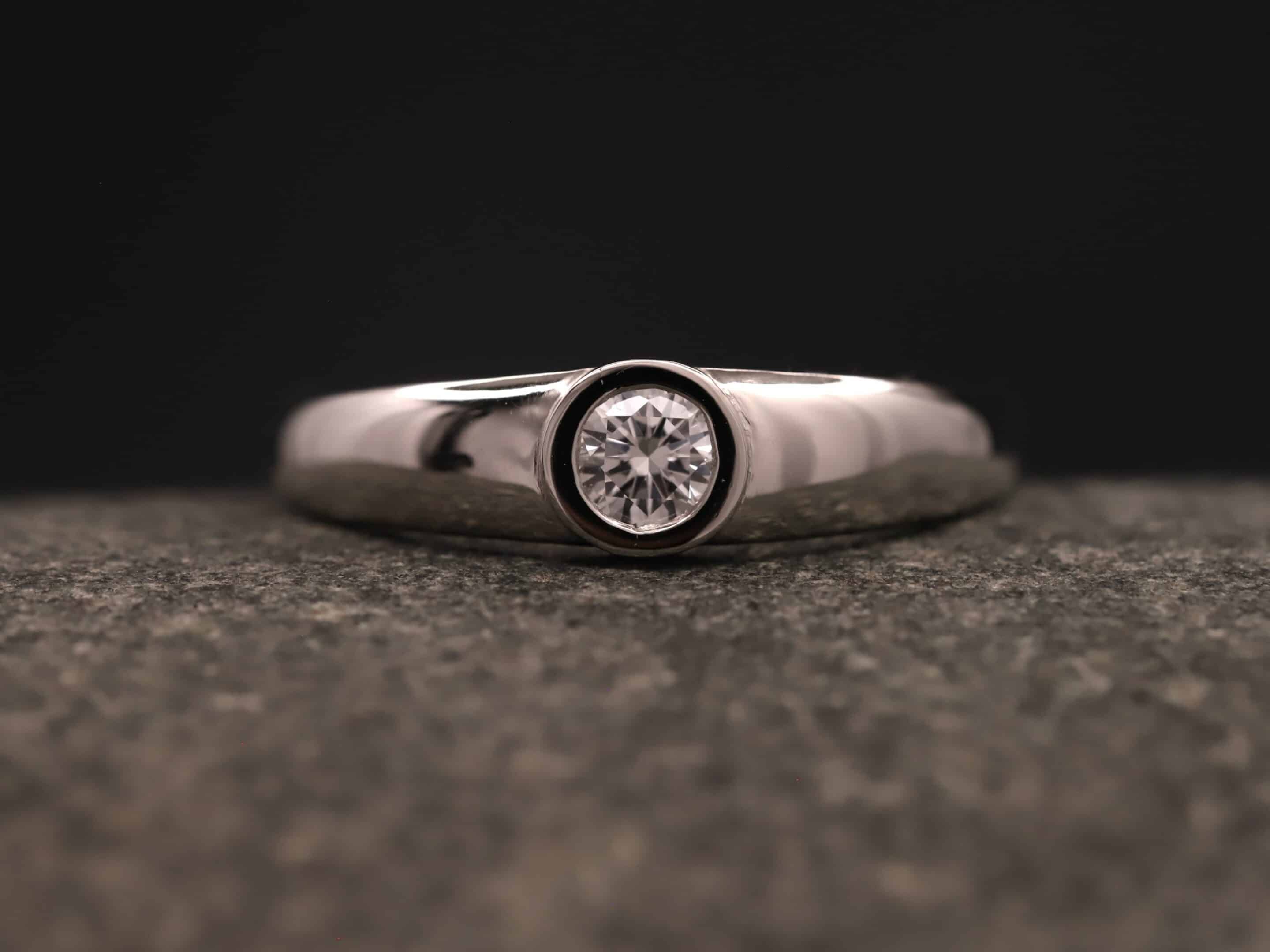 Verlobungsring 950 Platin mit 0,25ct synthetischem Diamanten im Brillantschliff – Bild 6