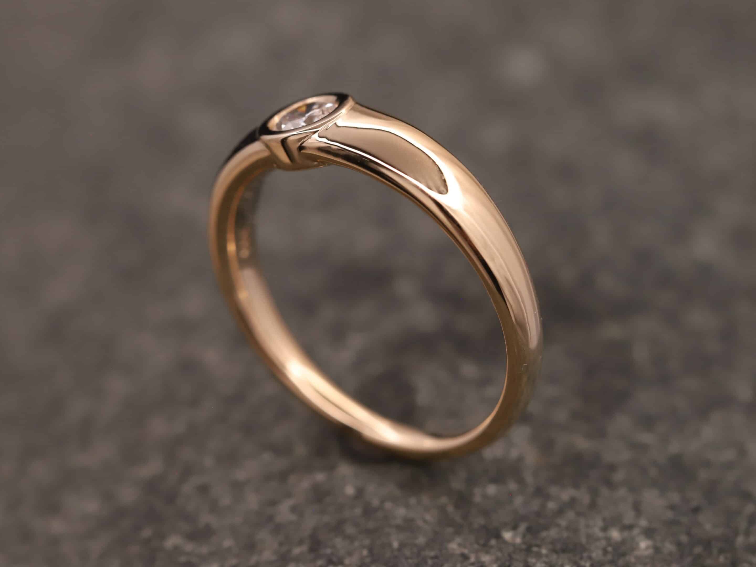 Verlobungsring 585er Rosegold mit 0,25ct synthetischem Diamanten im Brillantschliff – Bild 6