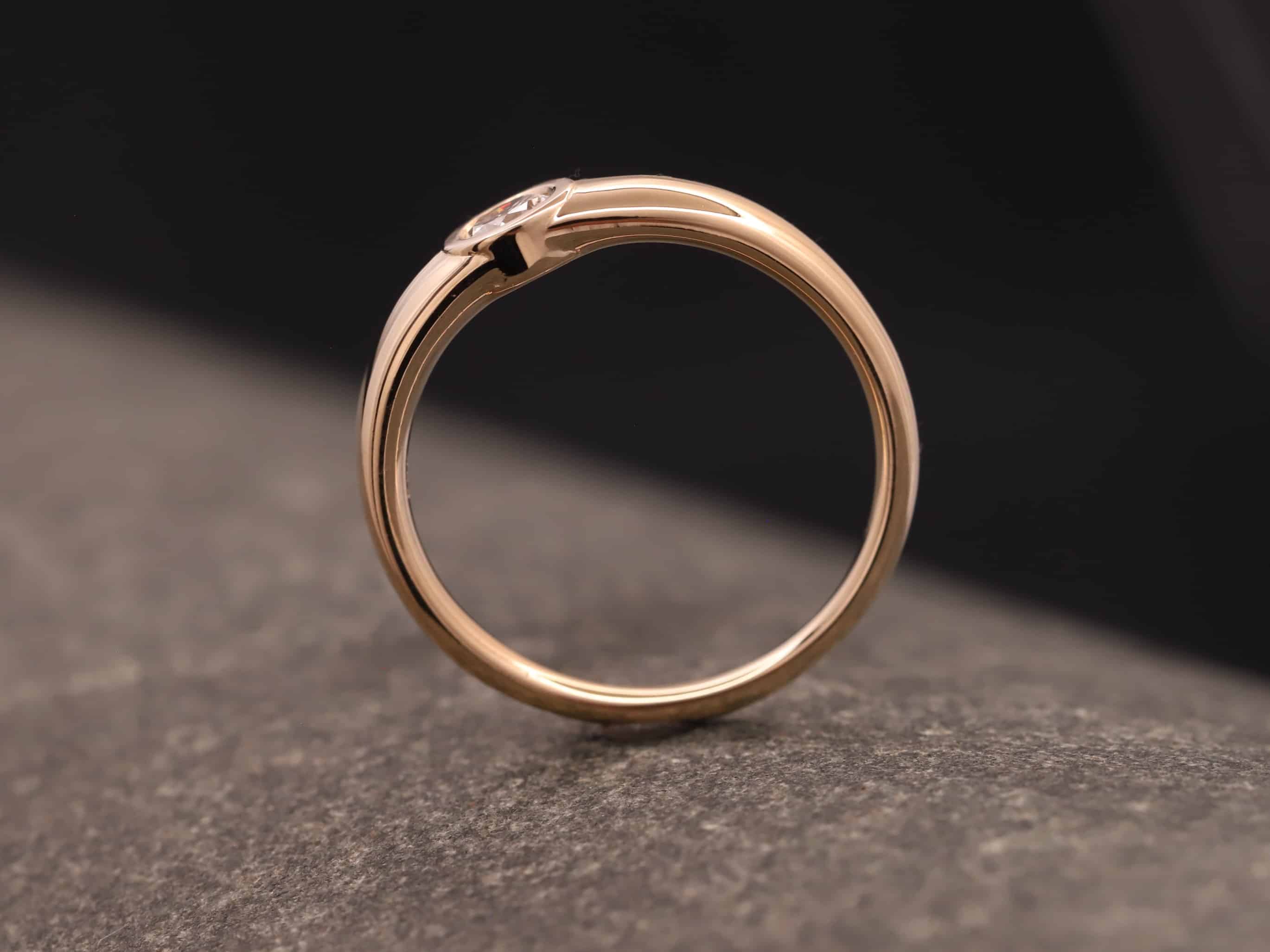 Verlobungsring 585er Rosegold mit 0,25ct synthetischem Diamanten im Brillantschliff – Bild 7