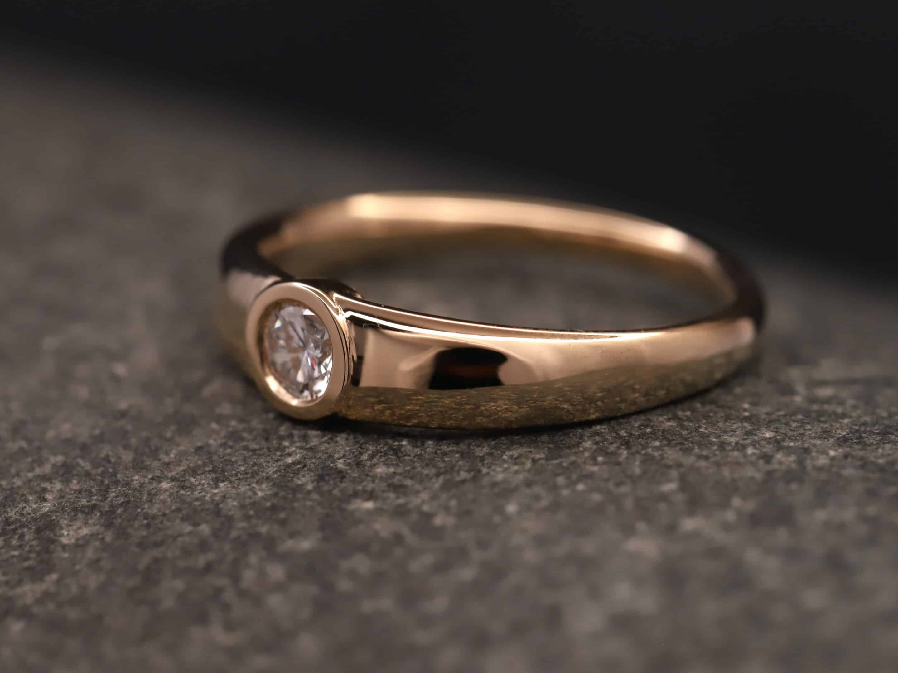 Verlobungsring 585er Rosegold mit 0,25ct synthetischem Diamanten im Brillantschliff – Bild 9