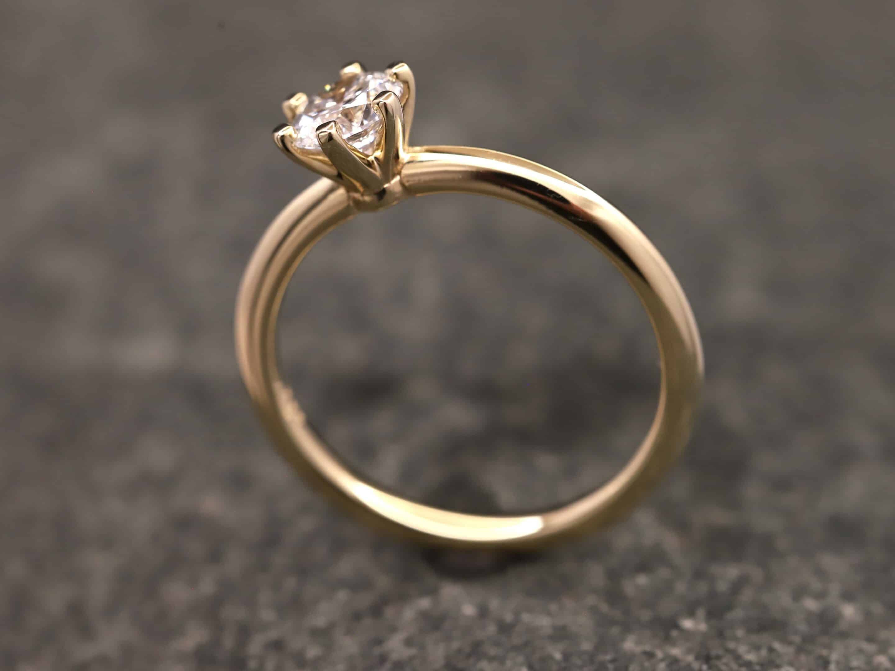 Verlobungsring 585er Gelbgold mit 0,54ct synthetischem Diamanten im Brillantschliff – Bild 6