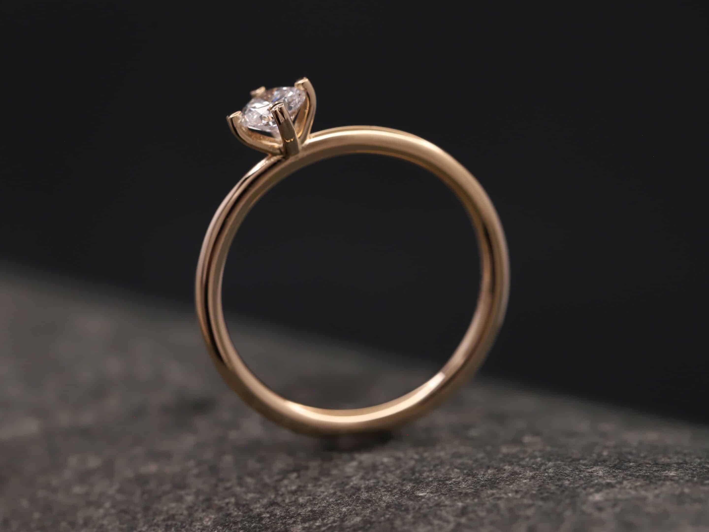 Verlobungsring 585er Rosegold mit 0,35ct synthetischem Diamanten im Brillantschliff – Bild 7