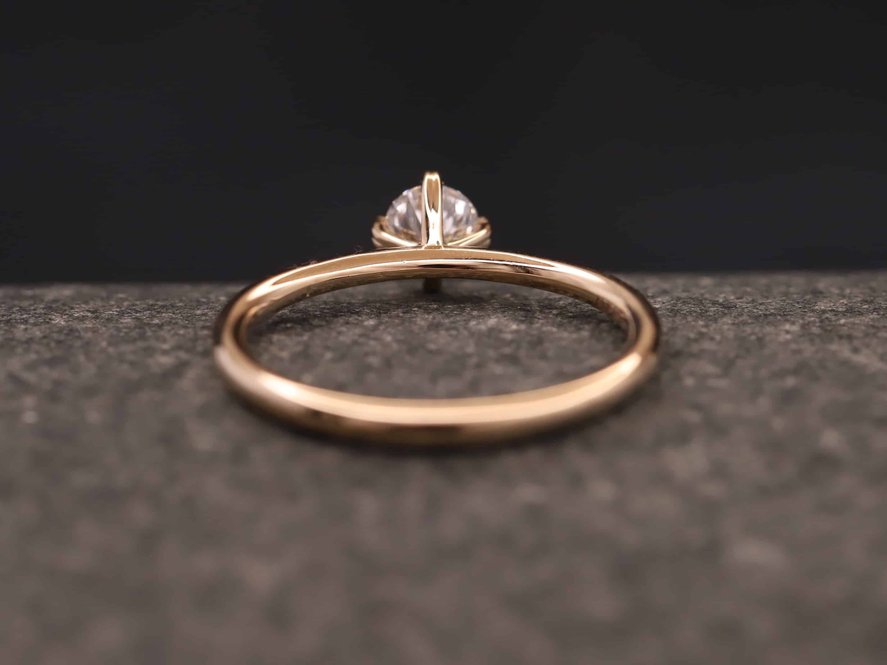 Verlobungsring 585er Rosegold mit 0,35ct synthetischem Diamanten im Brillantschliff – Bild 8
