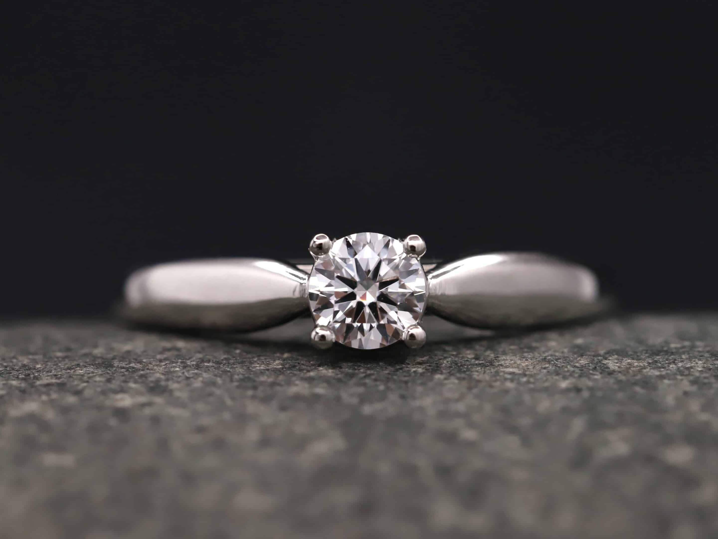 Verlobungsring 950er Platin mit 0,40ct synthetischem Diamanten im Brillantschliff – Bild 5