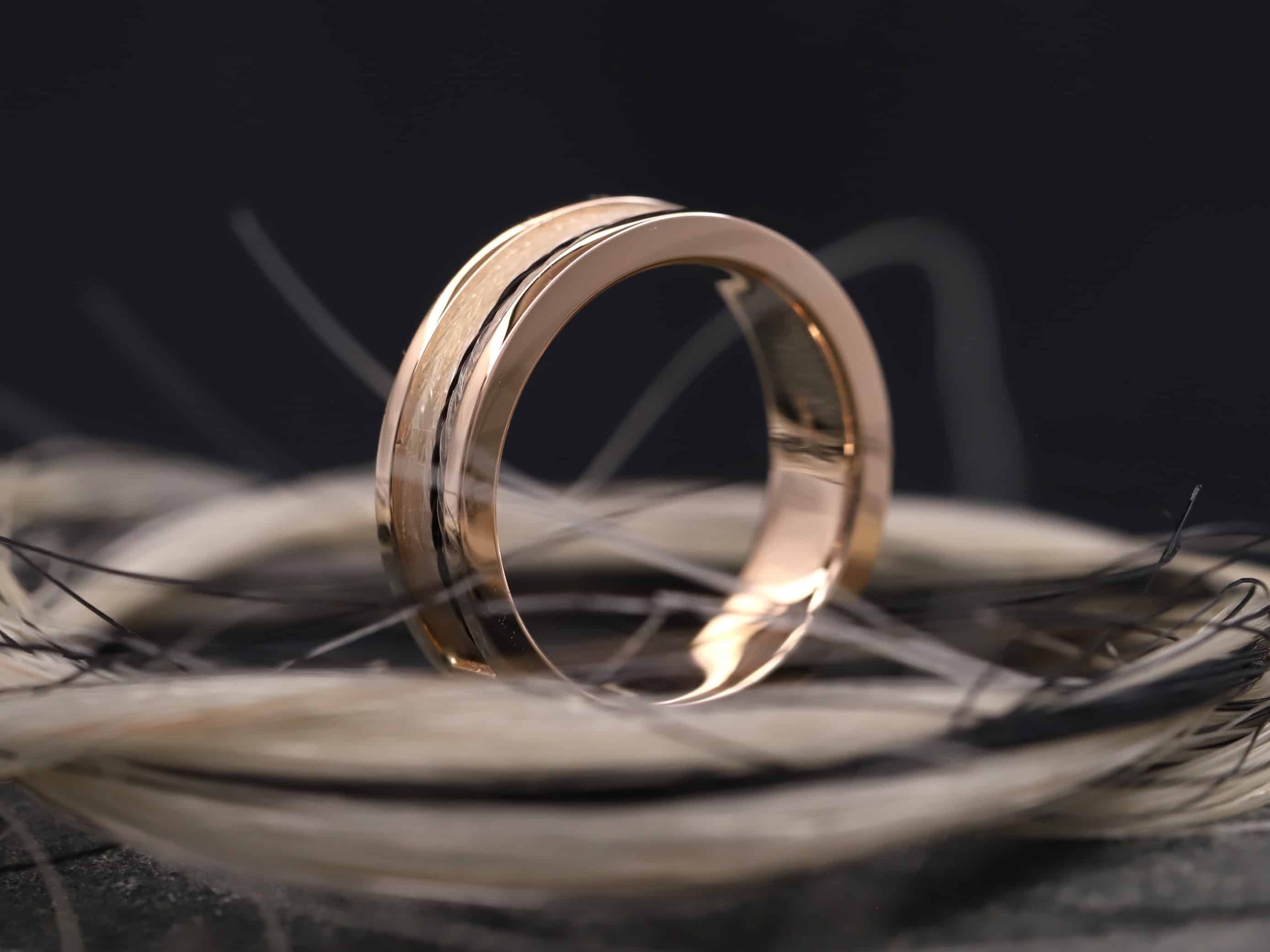 Pferdehaarring 585er Rosegold poliert mit 8 Brillanten seitlich eingefasst – Bild 13