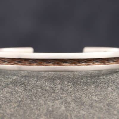 Matter Pferdehaararmreif 925er Silber 8,4mm breit