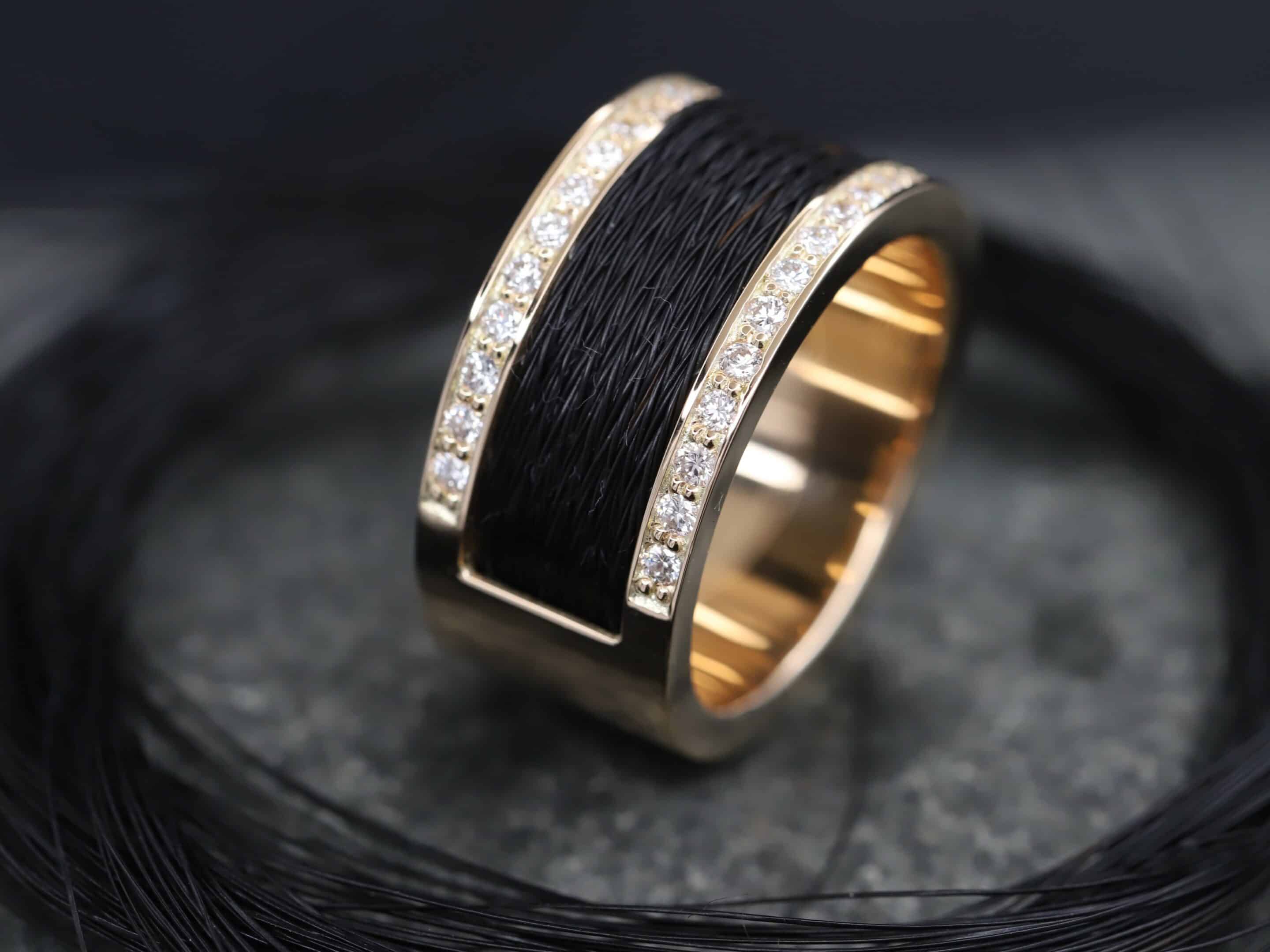 Pferdehaarring 585er Rosegold mit Brillanten – Bild 4