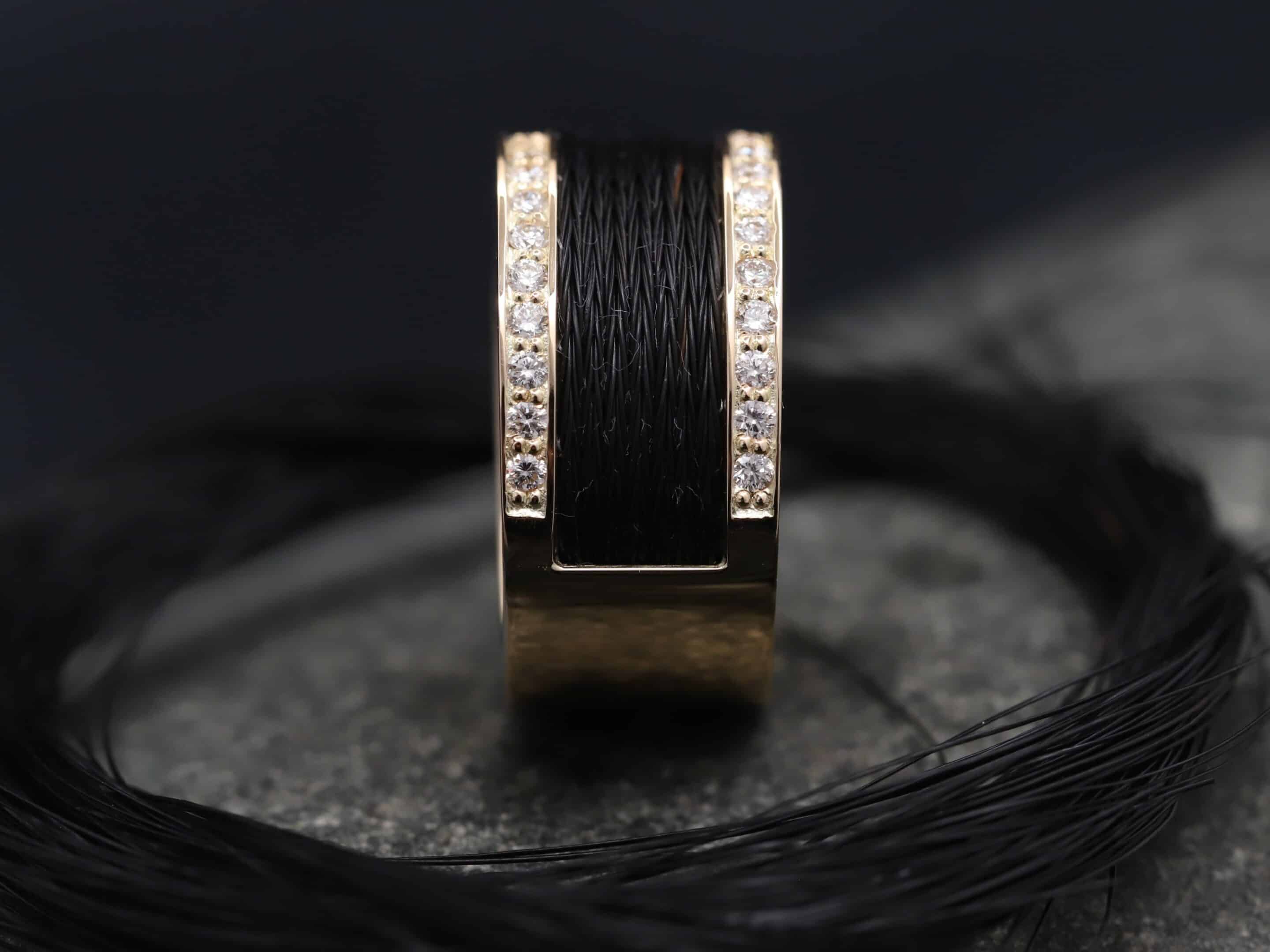 Pferdehaarring 585er Rosegold mit Brillanten – Bild 3