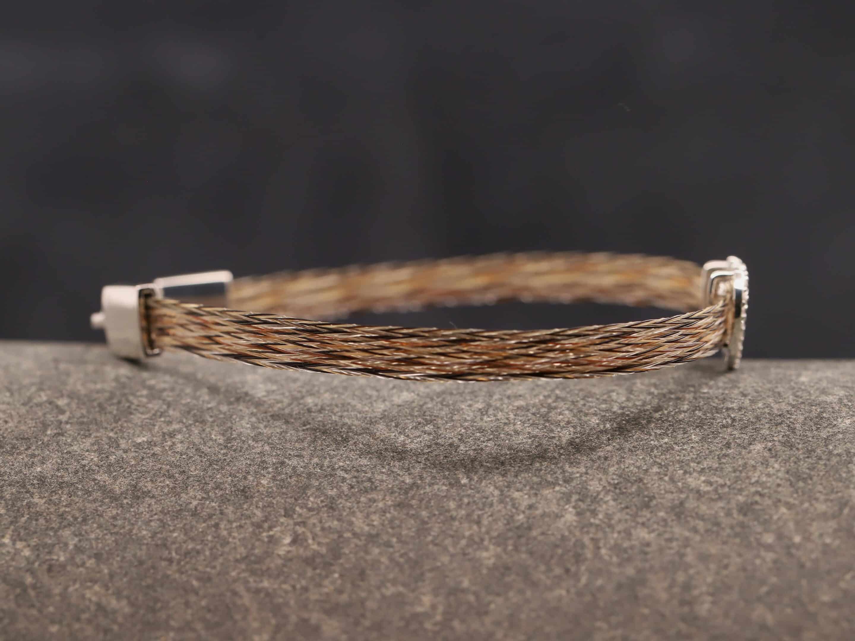 Pferdehaararmband 925er Silber 6mm Breit mit Zirkonia Herz – Bild 4