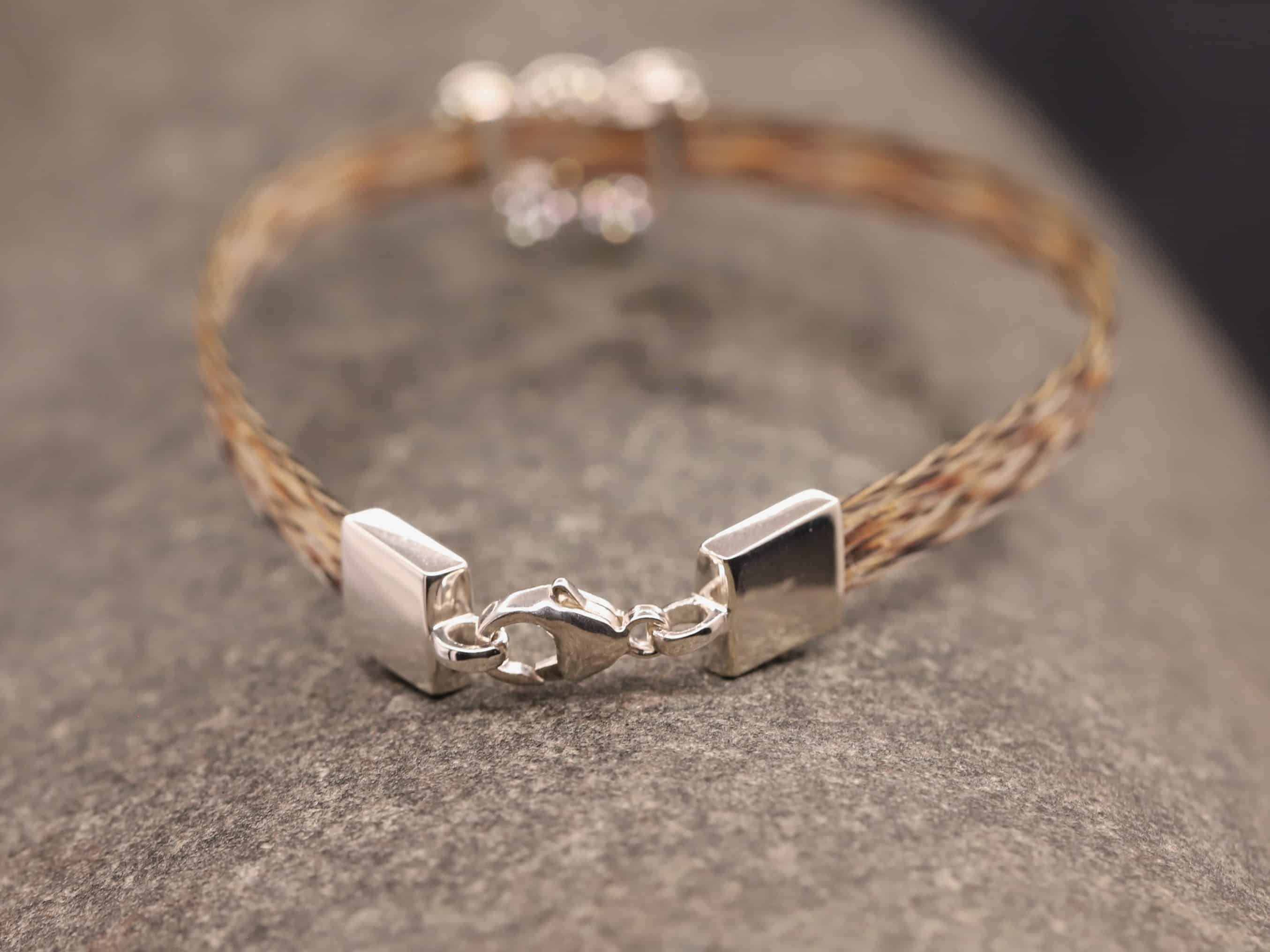 Pferdehaararmband 925er Silber 6mm Breit mit Zirkonia Herz – Bild 3