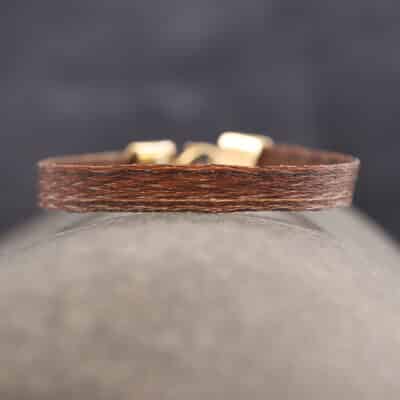Pferdehaararmband 585er Gelbgold 9mm breit