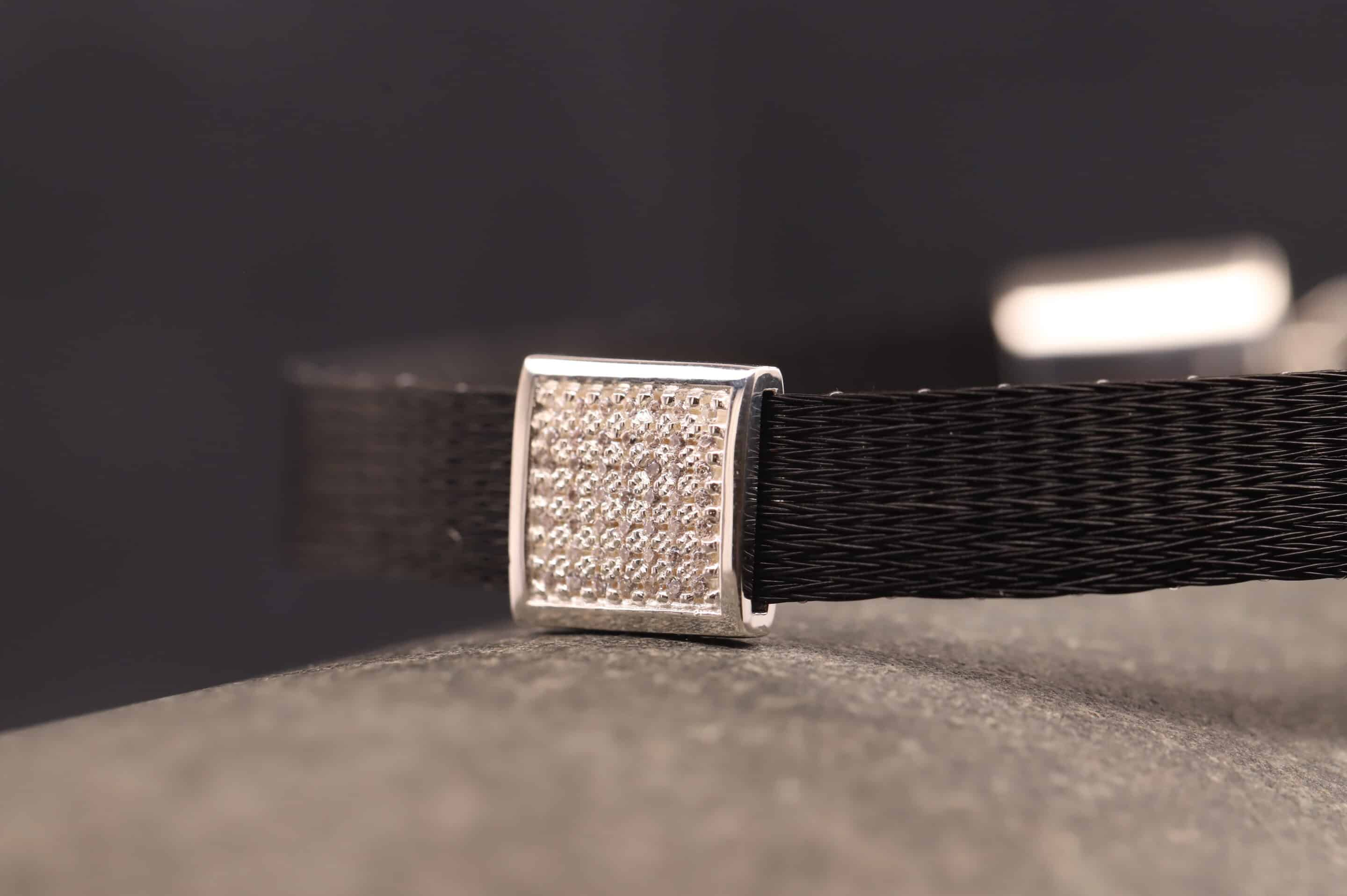 Pferdehaararmband 925er Silber 9mm breit mit einem Zwischenelement in Zirkonia ausgefast – Bild 5