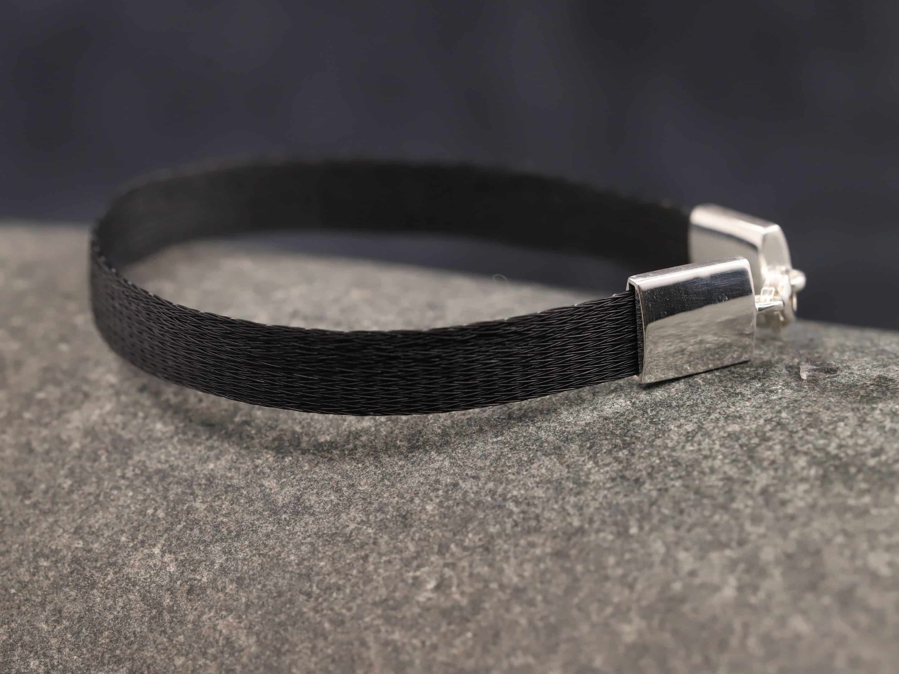 Pferdehaararmband 925er Silber 9mm breit – Bild 3