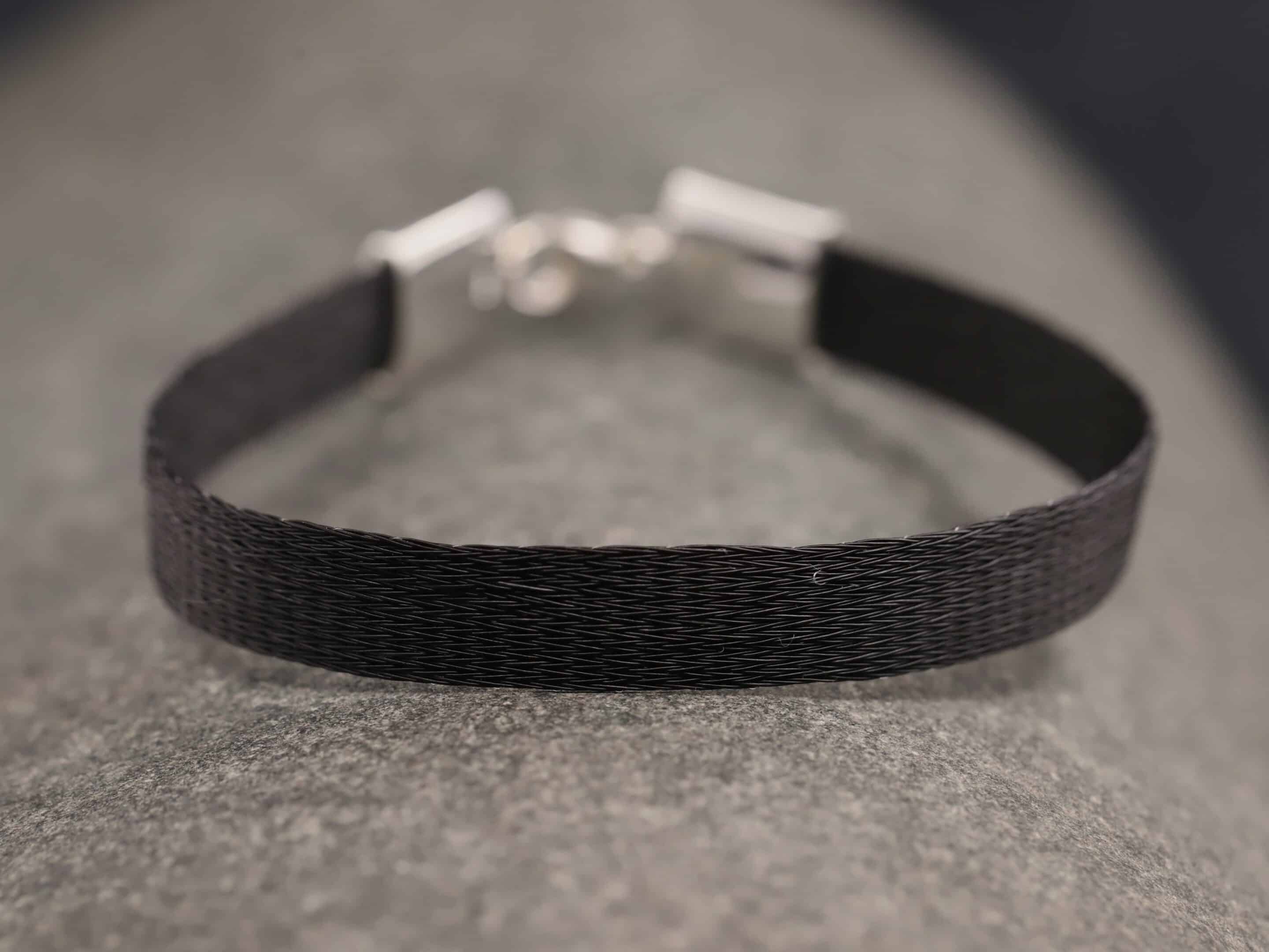 Pferdehaararmband 925er Silber 9mm breit – Bild 4