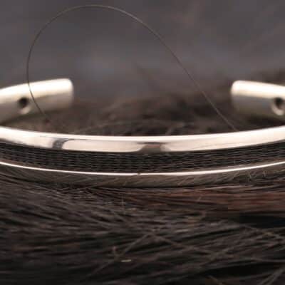 Pferdehaararmreif 925er Silber 8,4mm breit poliert