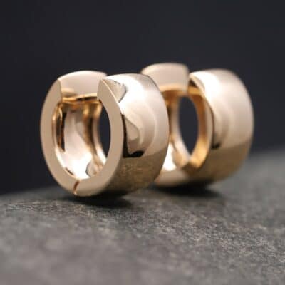 Klassische Klapp Creolen in 585er Rosegold