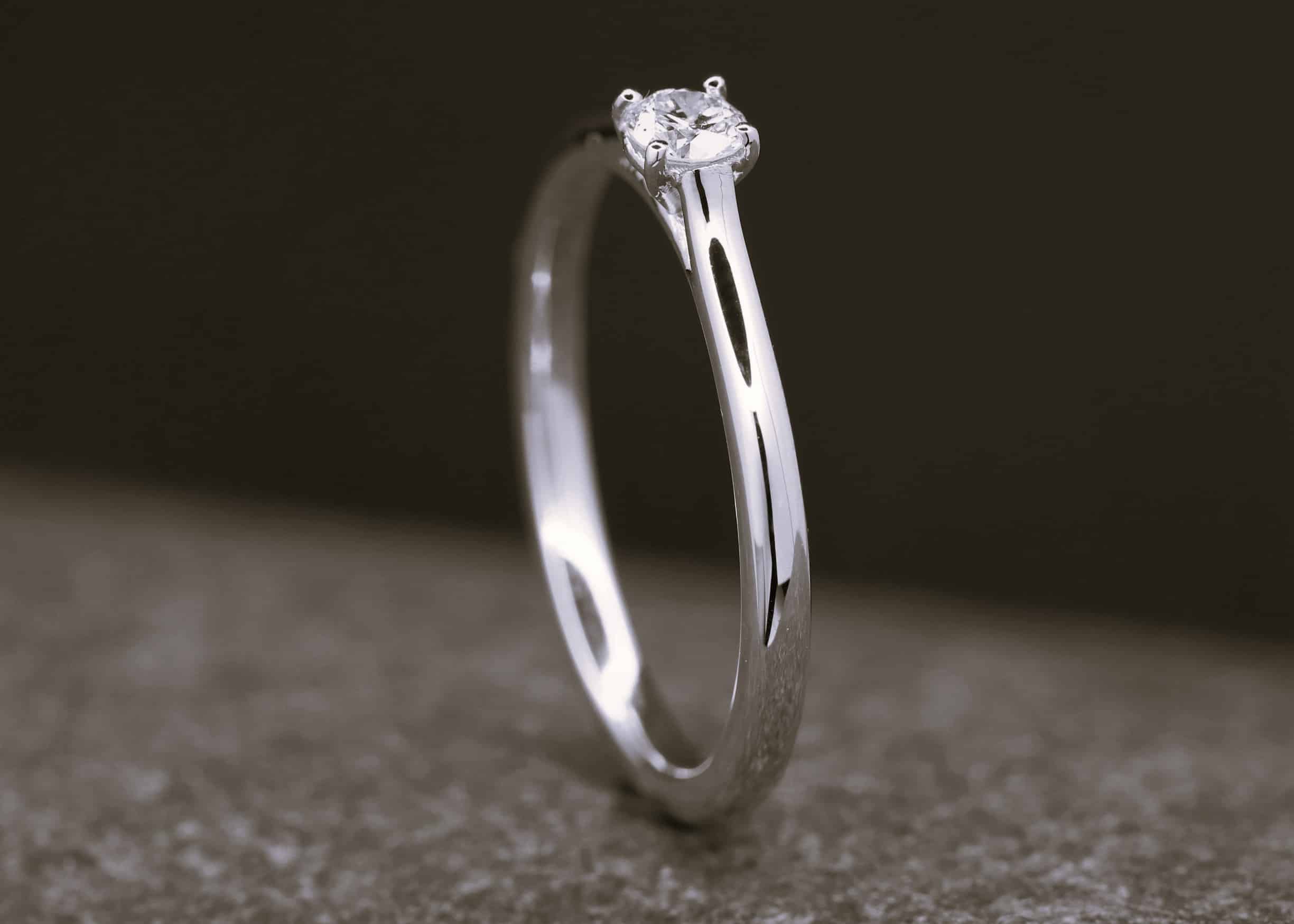 Verlobungsring 585er Weißgold mit 0,157ct synthetischem Diamanten im Brillantschliff – Bild 4