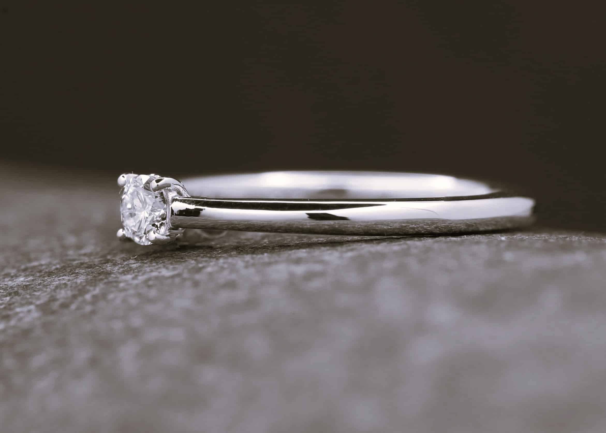 Verlobungsring 585er Weißgold mit 0,157ct synthetischem Diamanten im Brillantschliff – Bild 7
