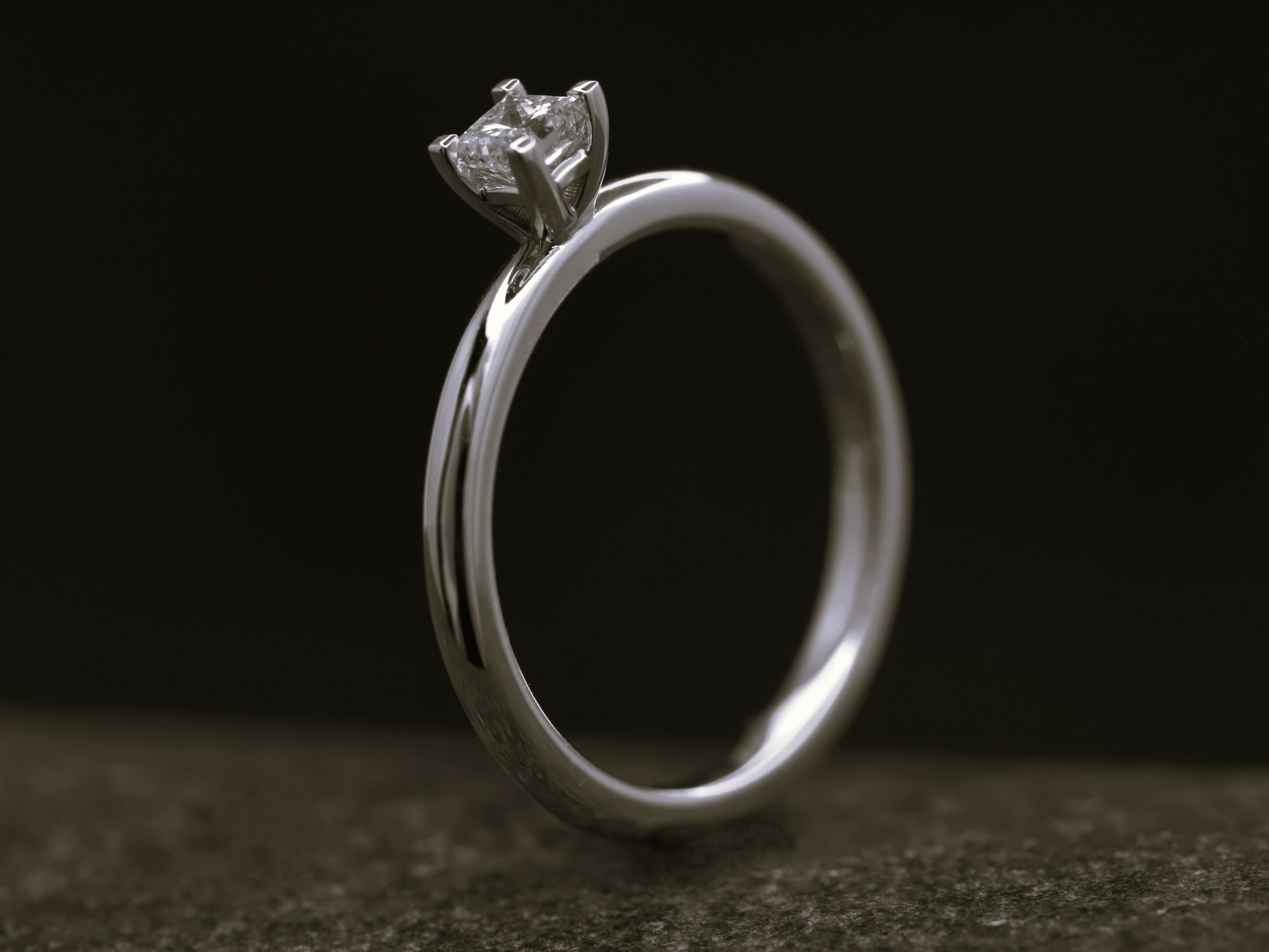 Verlobungsring 585er Weißgold mit 0,21ct synthetischem Diamanten im Princess Schliff – Bild 8