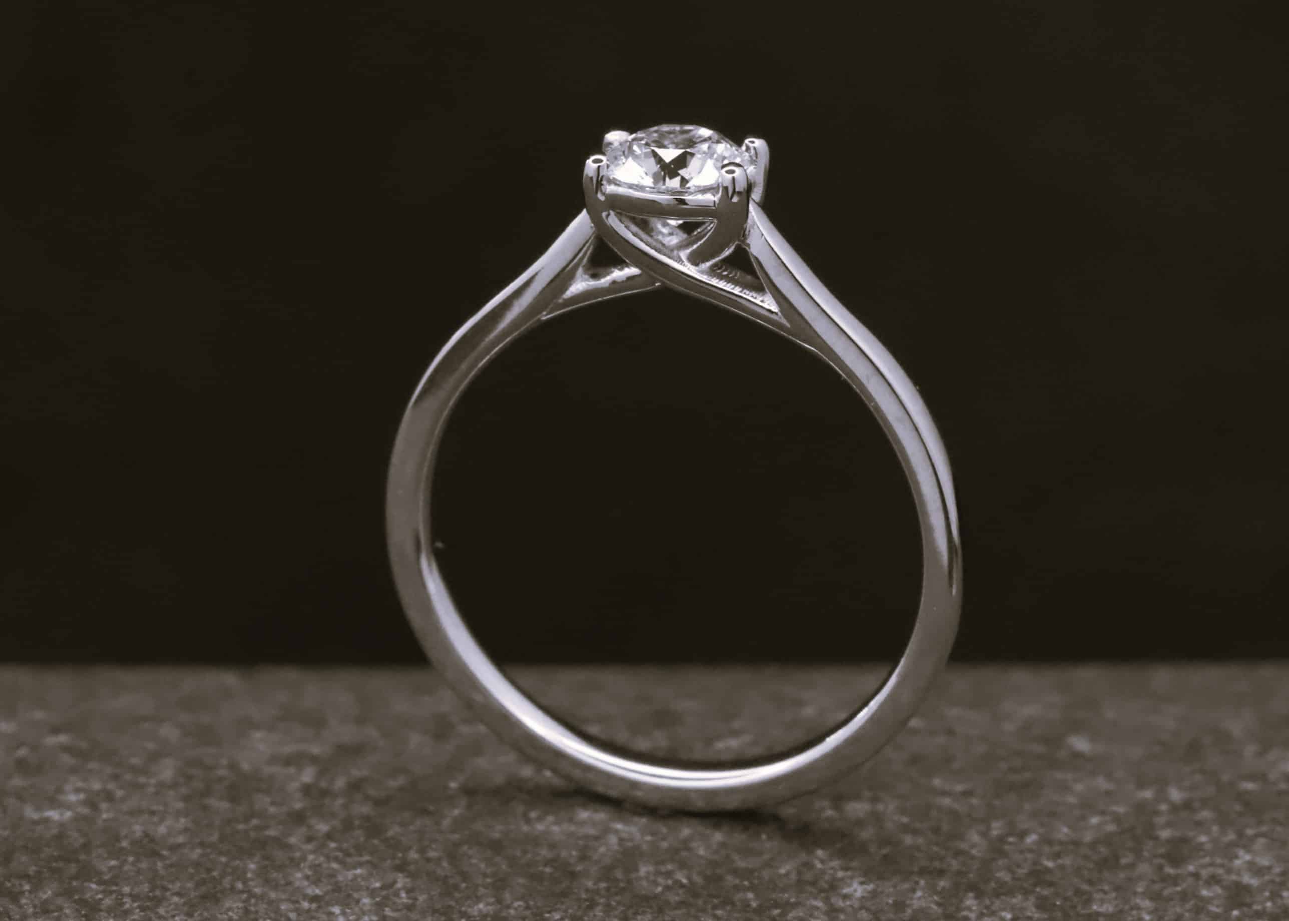 Verlobungsring 585er Weißgold mit 0,45ct synthetischem Brillanten – Bild 11