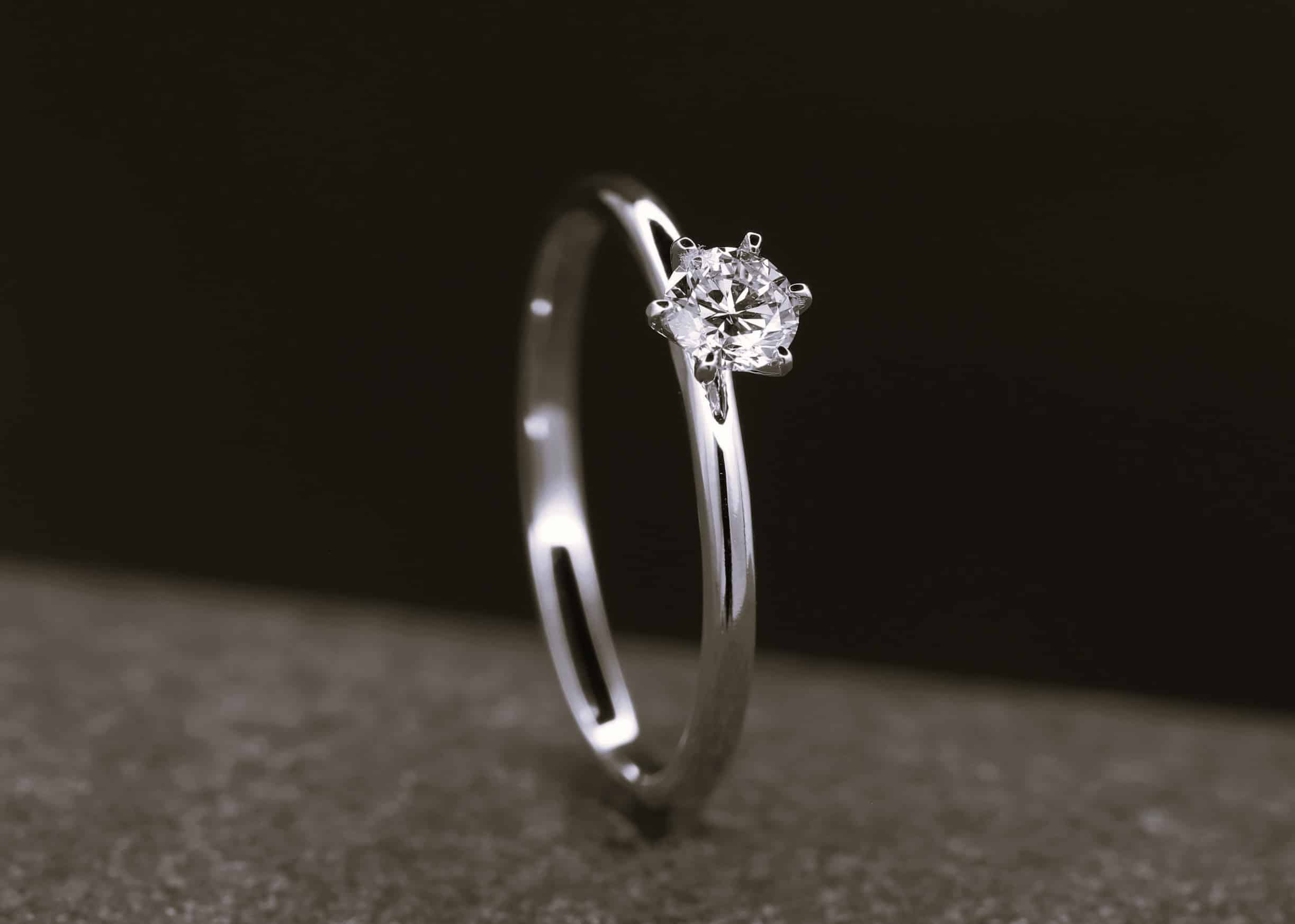 Verlobungsring 585er Weißgold mit 0,25ct synthetischem Diamanten im Brillantschliff – Bild 3