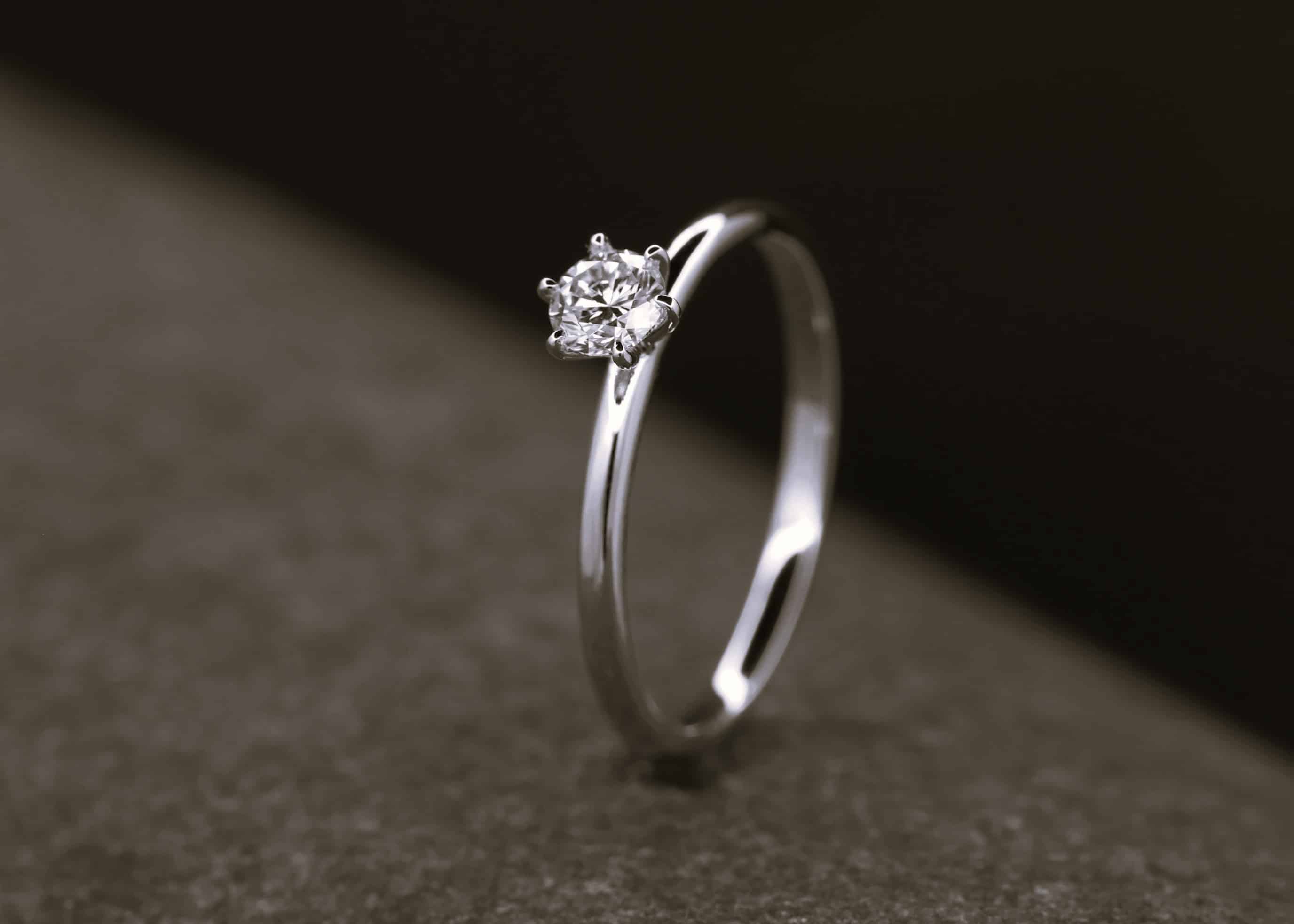 Verlobungsring 585er Weißgold mit 0,25ct synthetischem Diamanten im Brillantschliff – Bild 2
