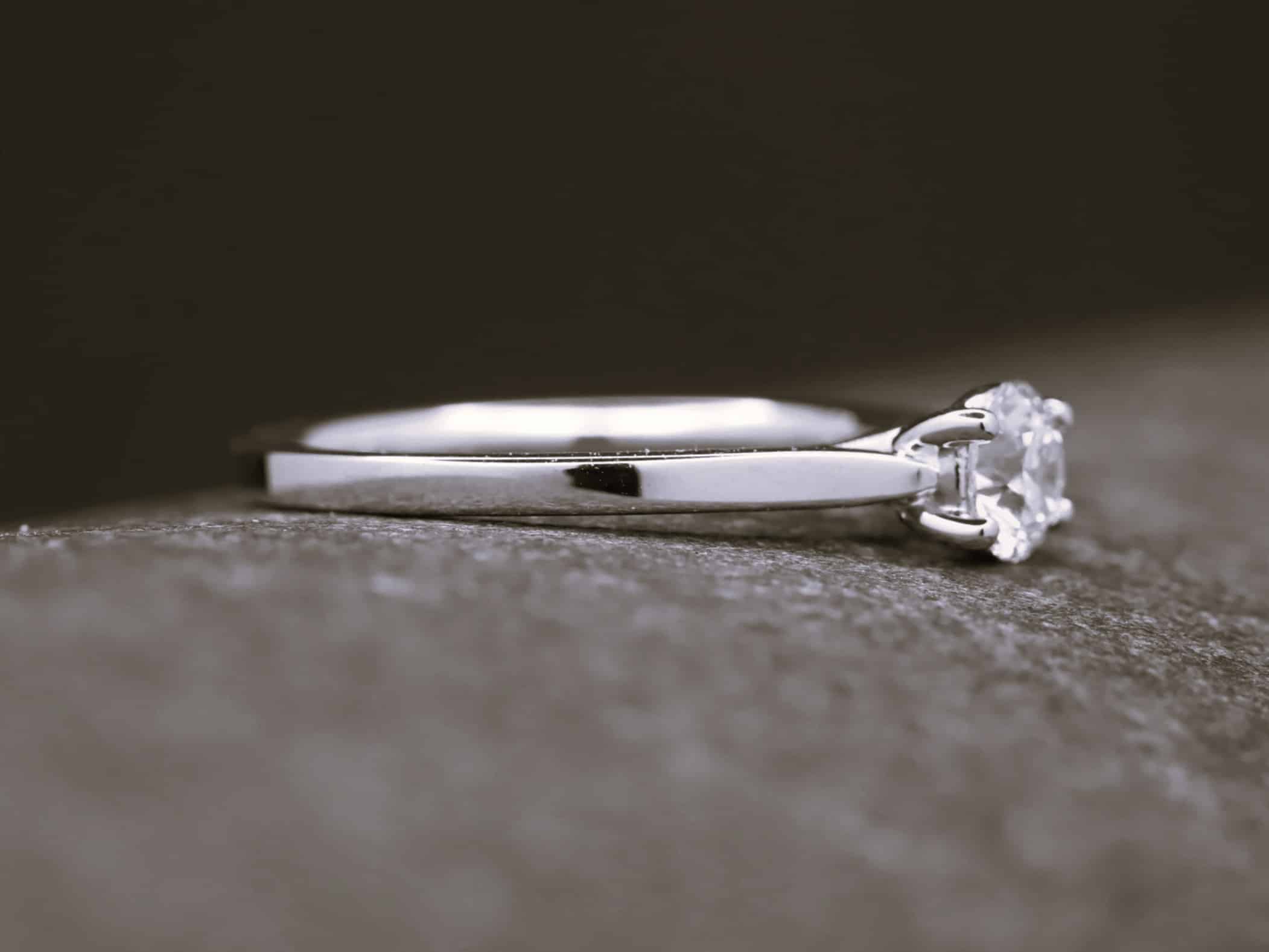 Verlobungsring 585er Weißgold mit 0,45ct synthetischem Brillanten – Bild 5