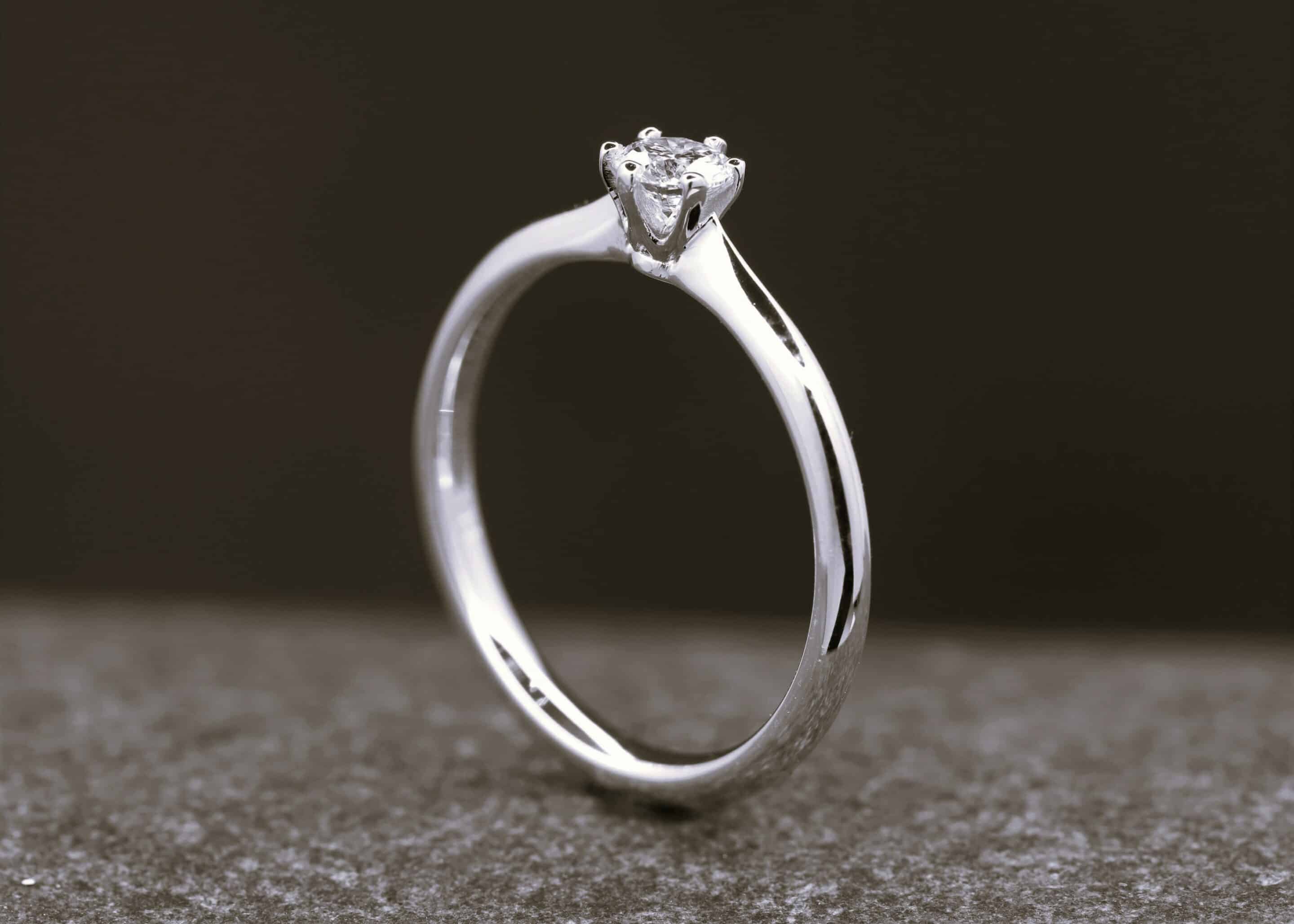 Verlobungsring 585er Weißgold mit 0,25ct synthetischem Diamanten im Brillantschliff – Bild 4