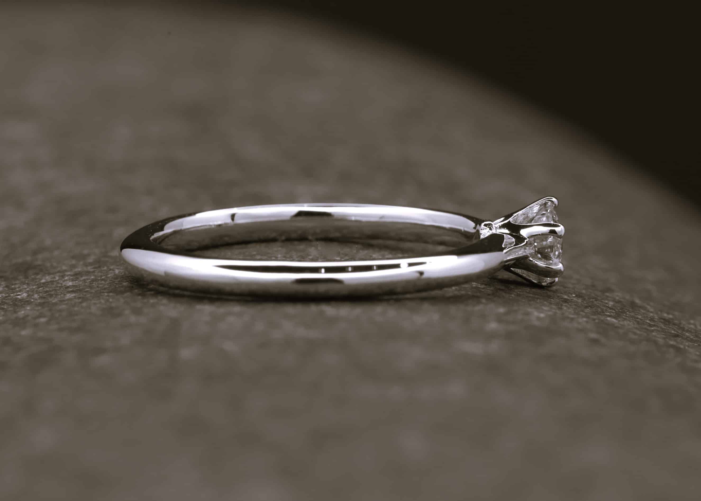 Verlobungsring 585er Weißgold mit 0,25ct synthetischem Diamanten im Brillantschliff – Bild 6