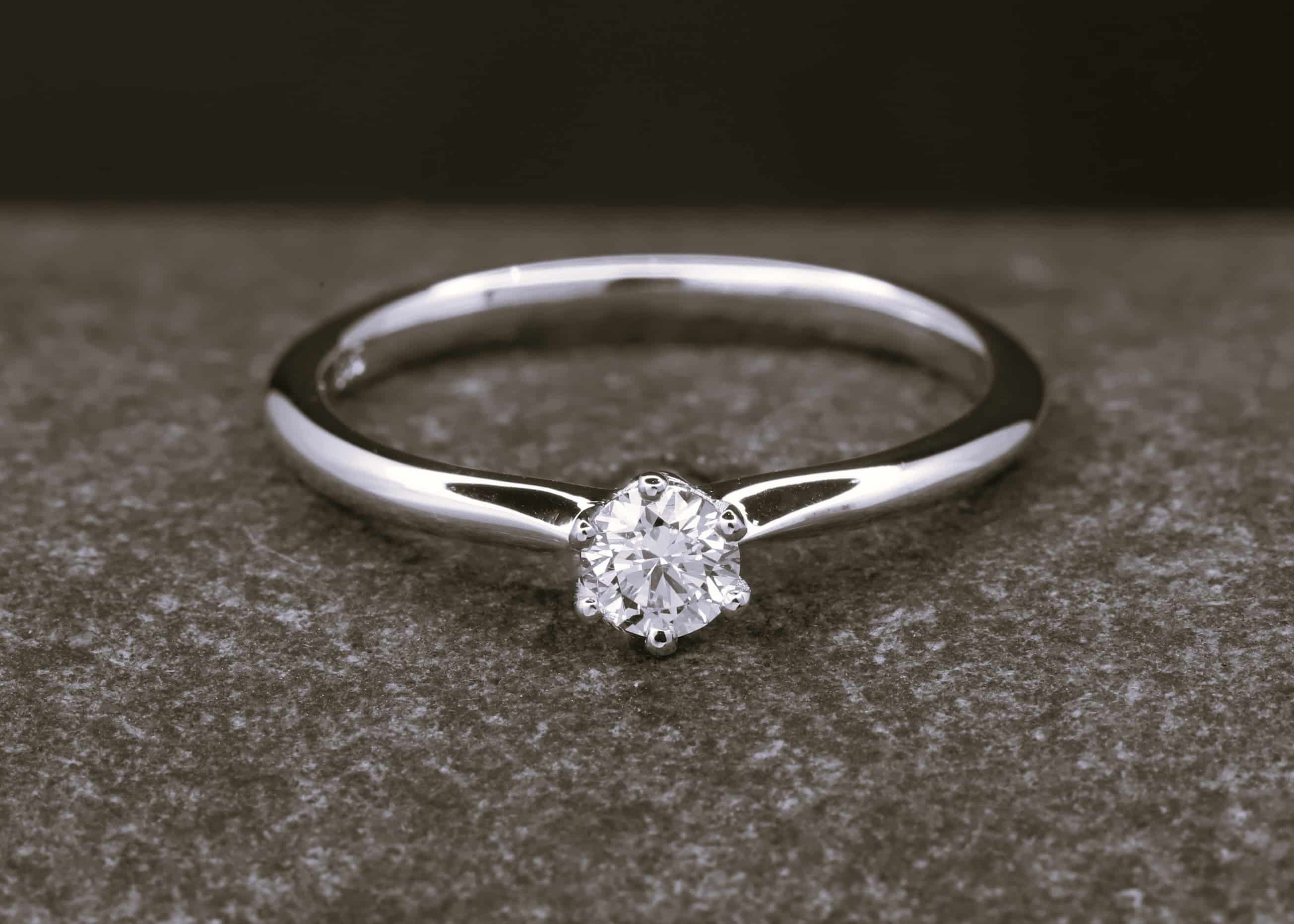 Verlobungsring 585er Weißgold mit 0,25ct synthetischem Diamanten im Brillantschliff – Bild 8