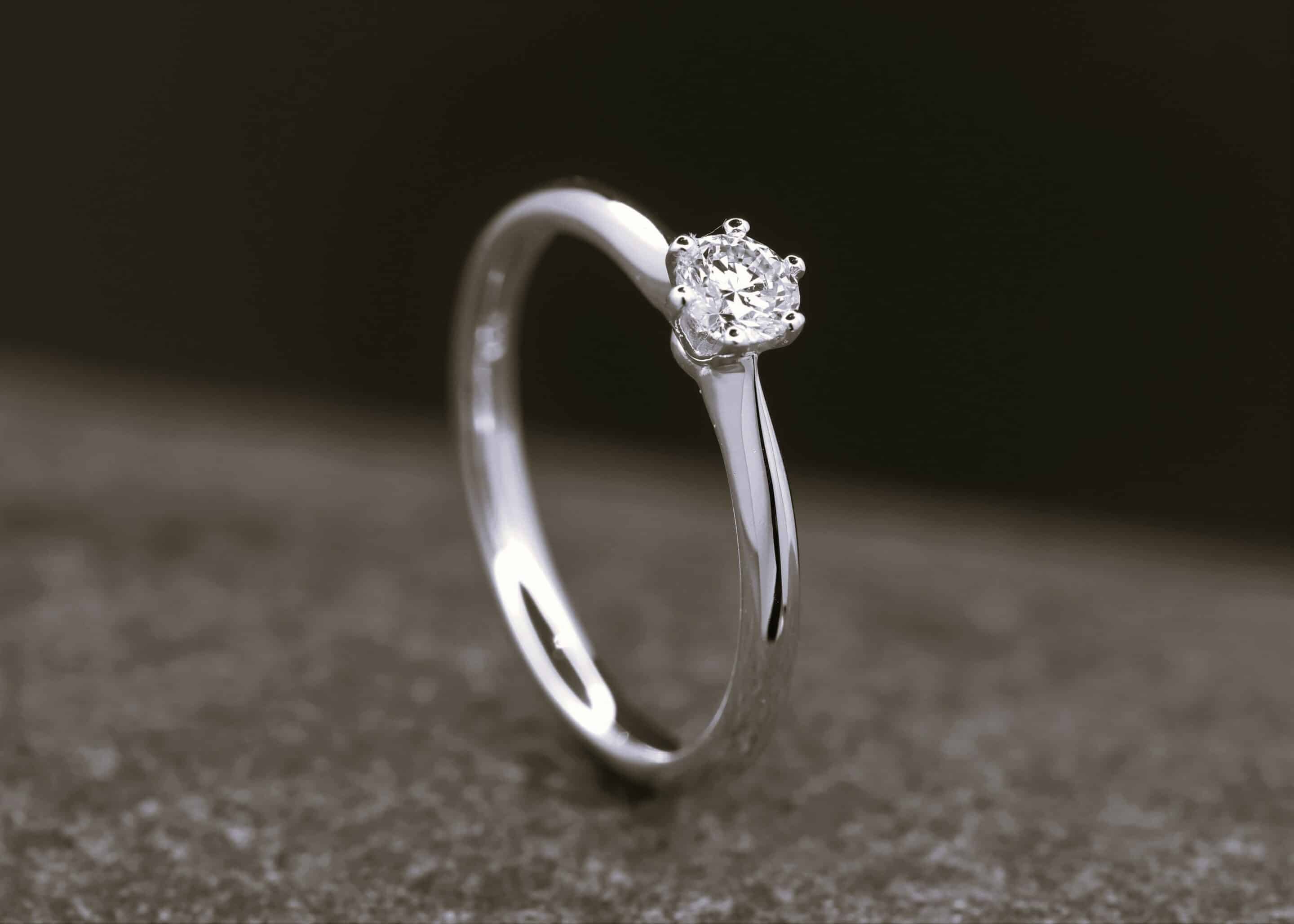Verlobungsring 585er Weißgold mit 0,25ct synthetischem Diamanten im Brillantschliff – Bild 2