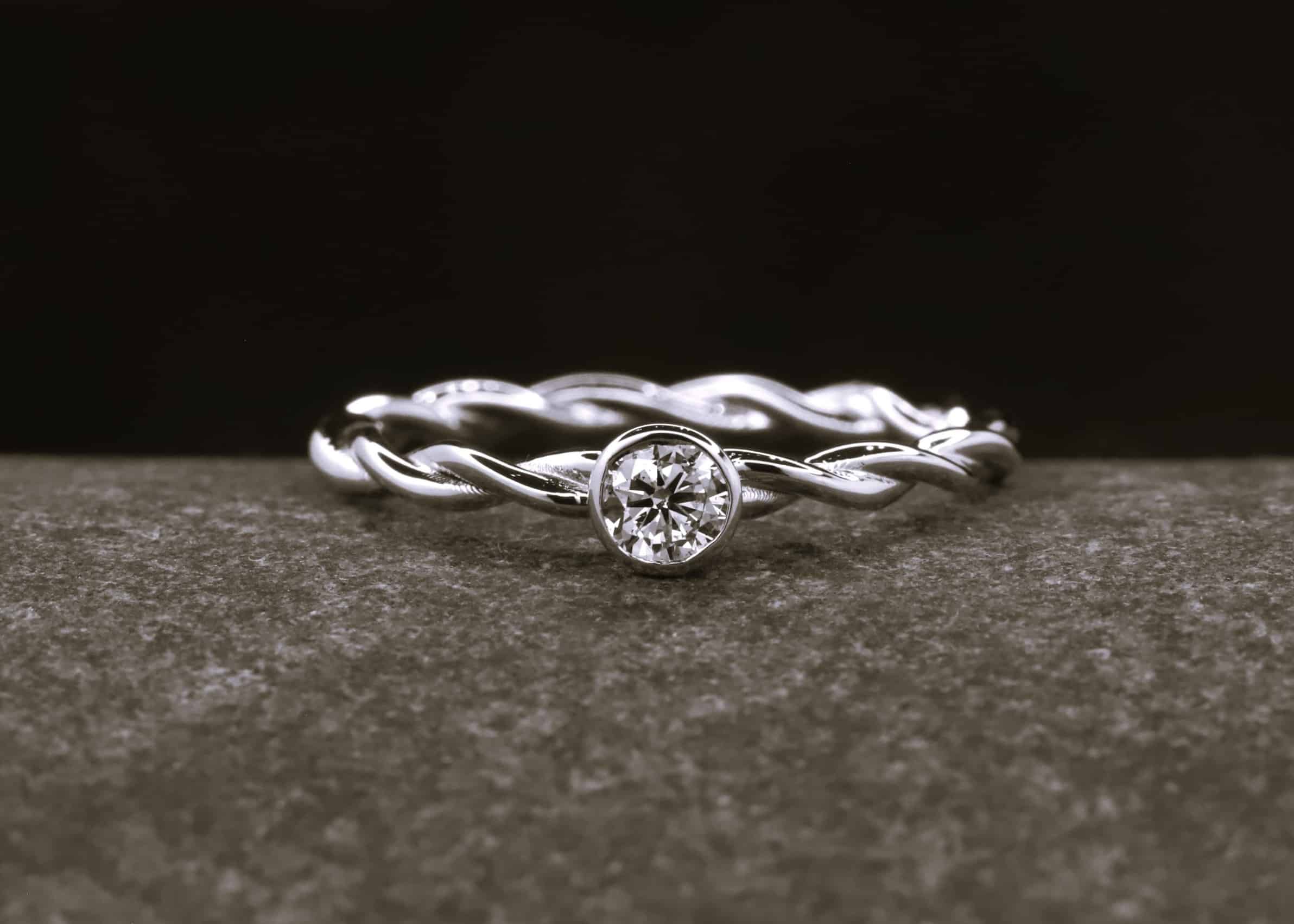 Verlobungsring 585er Weißgold mit 0,15ct synthetischem Diamanten im Brillantschliff – Bild 5
