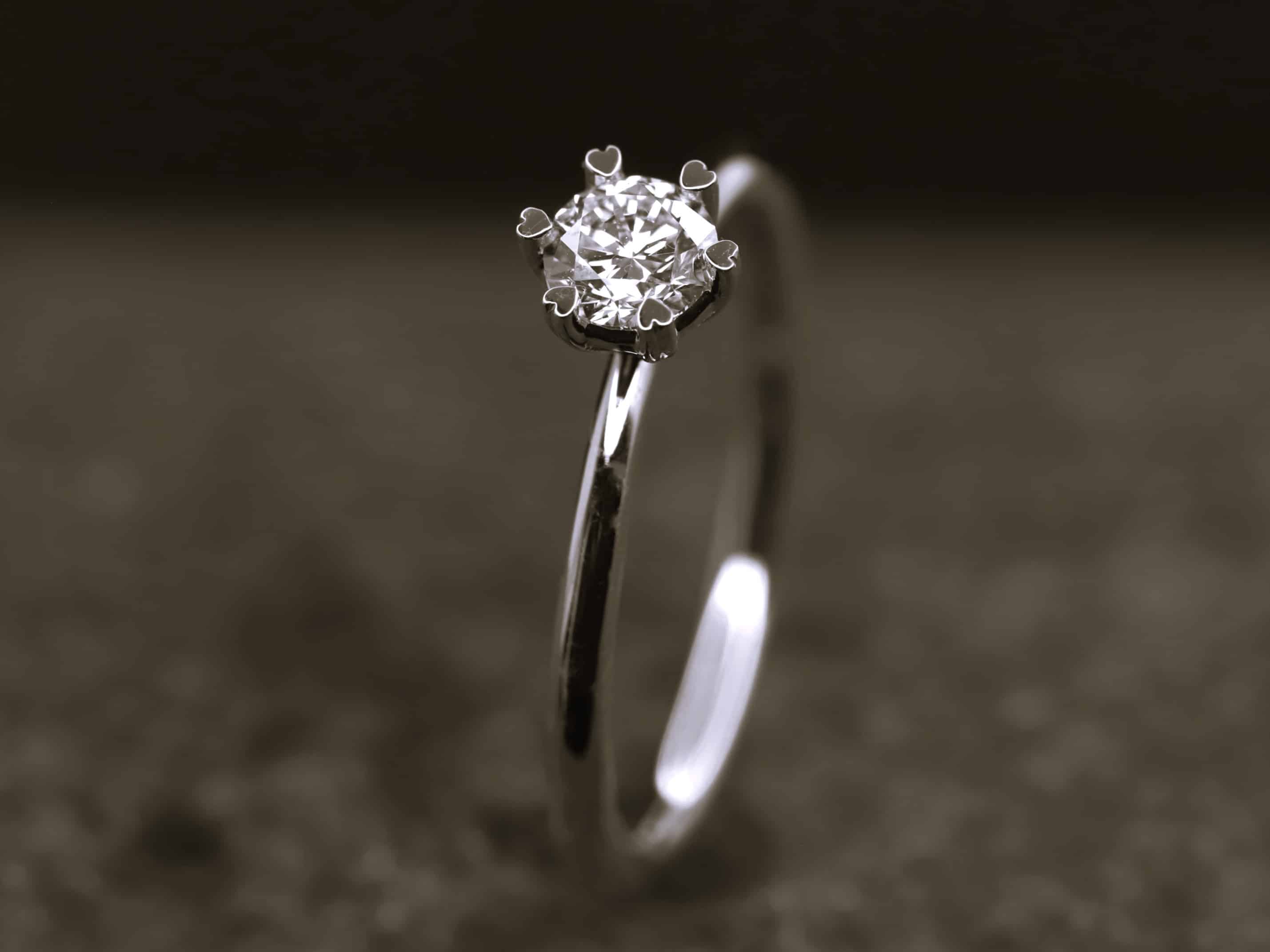 Verlobungsring 585er Weißgold mit 0,40ct synthetischem Diamanten im Brillantschliff – Bild 2