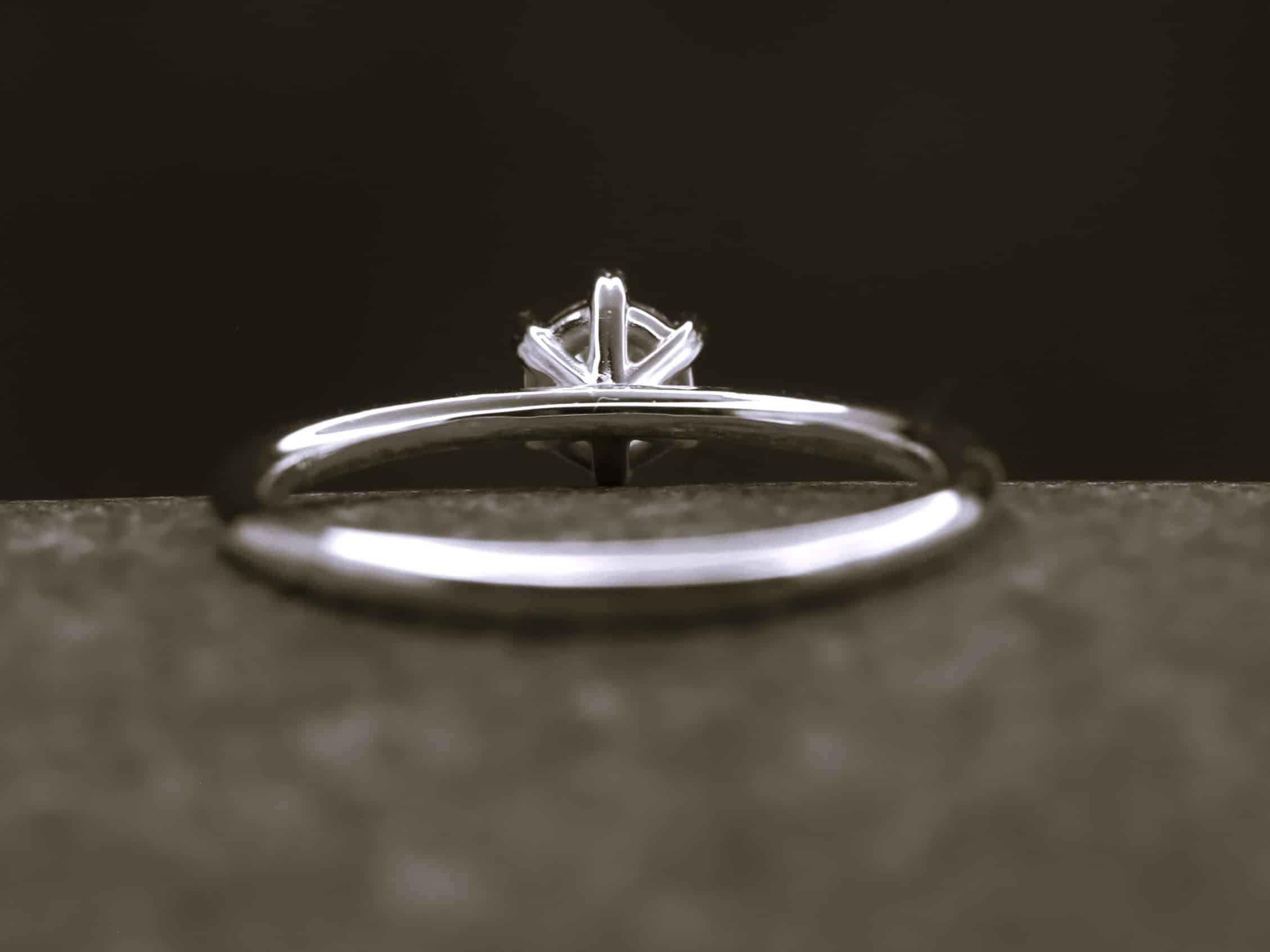 Verlobungsring 585er Weißgold mit 0,40ct synthetischem Diamanten im Brillantschliff – Bild 3