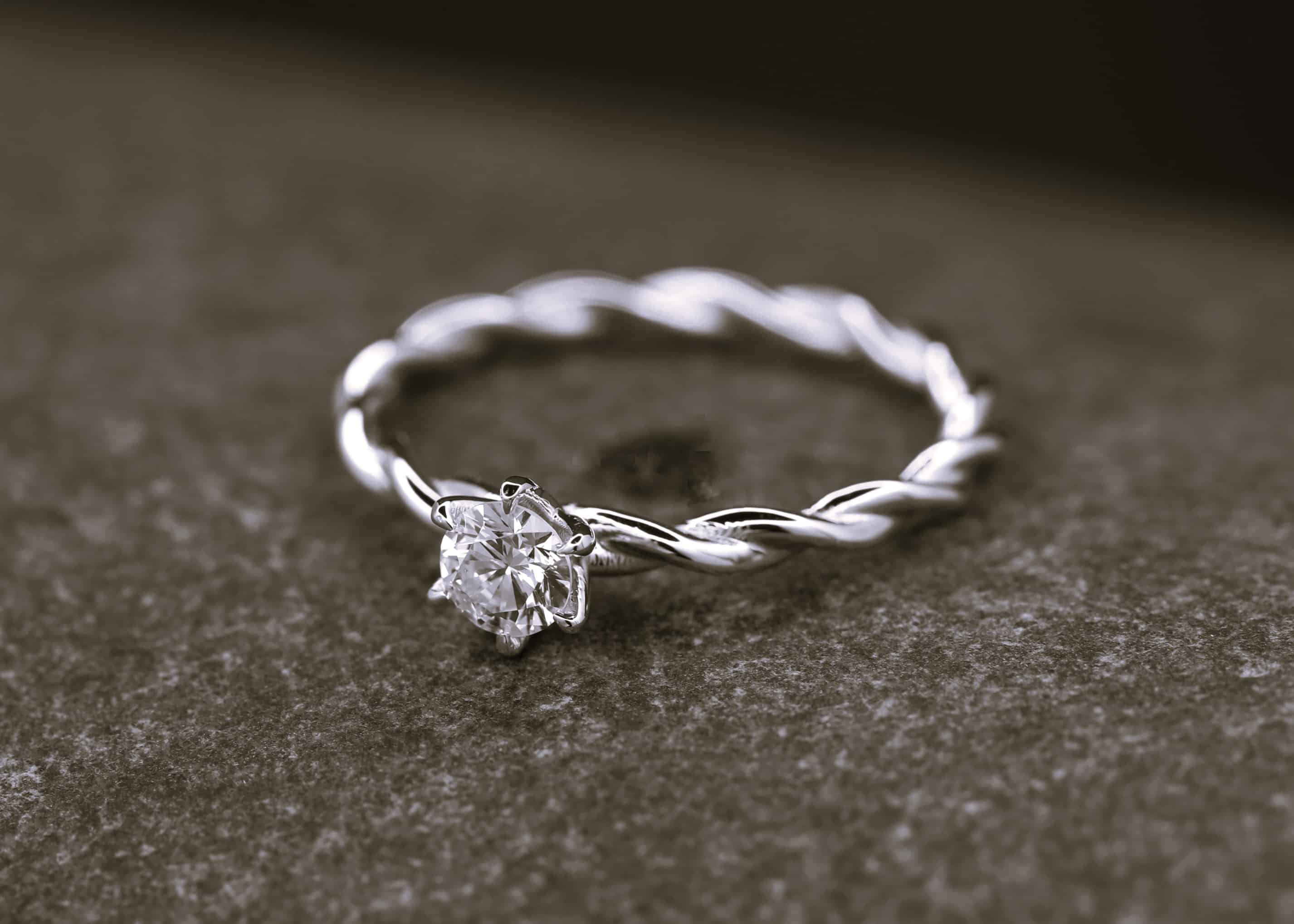 Verlobungsring 585er Weißgold mit 0,242ct synthetischem Diamanten im Brillantschliff – Bild 4