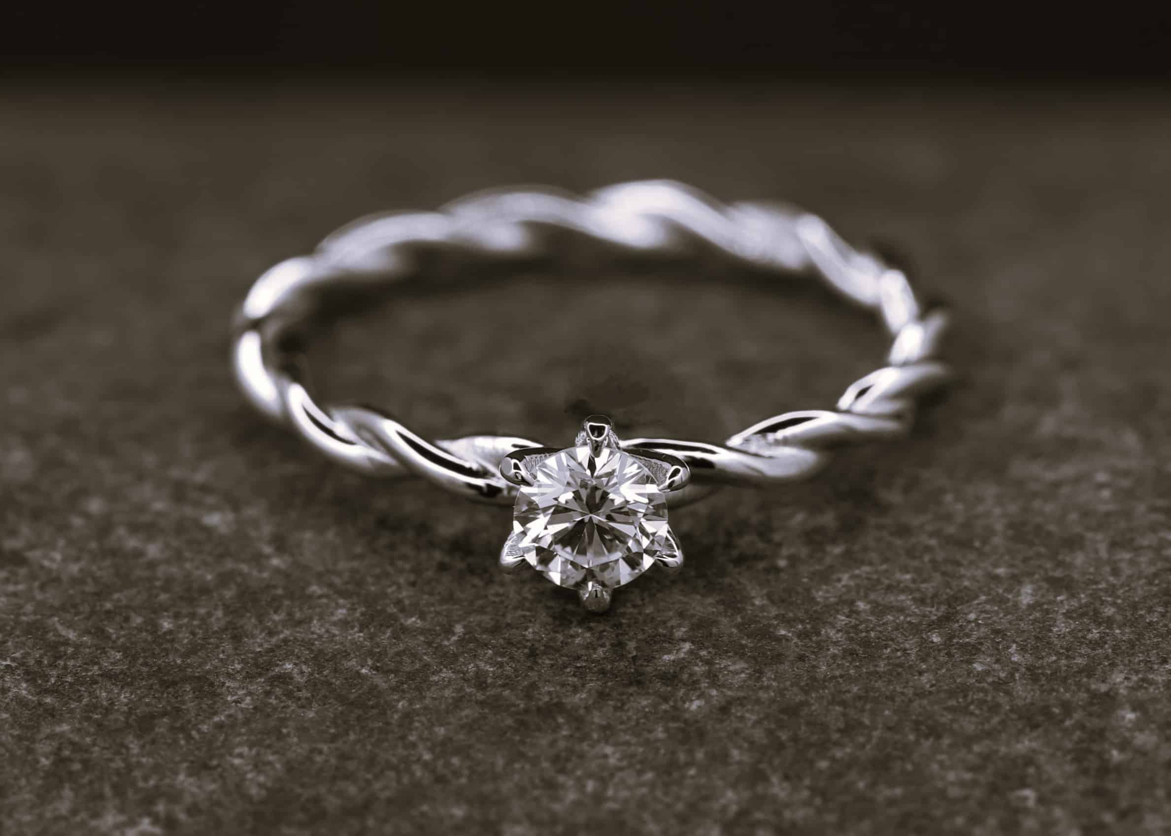Verlobungsring 585er Weißgold mit 0,242ct synthetischem Diamanten im Brillantschliff – Bild 6