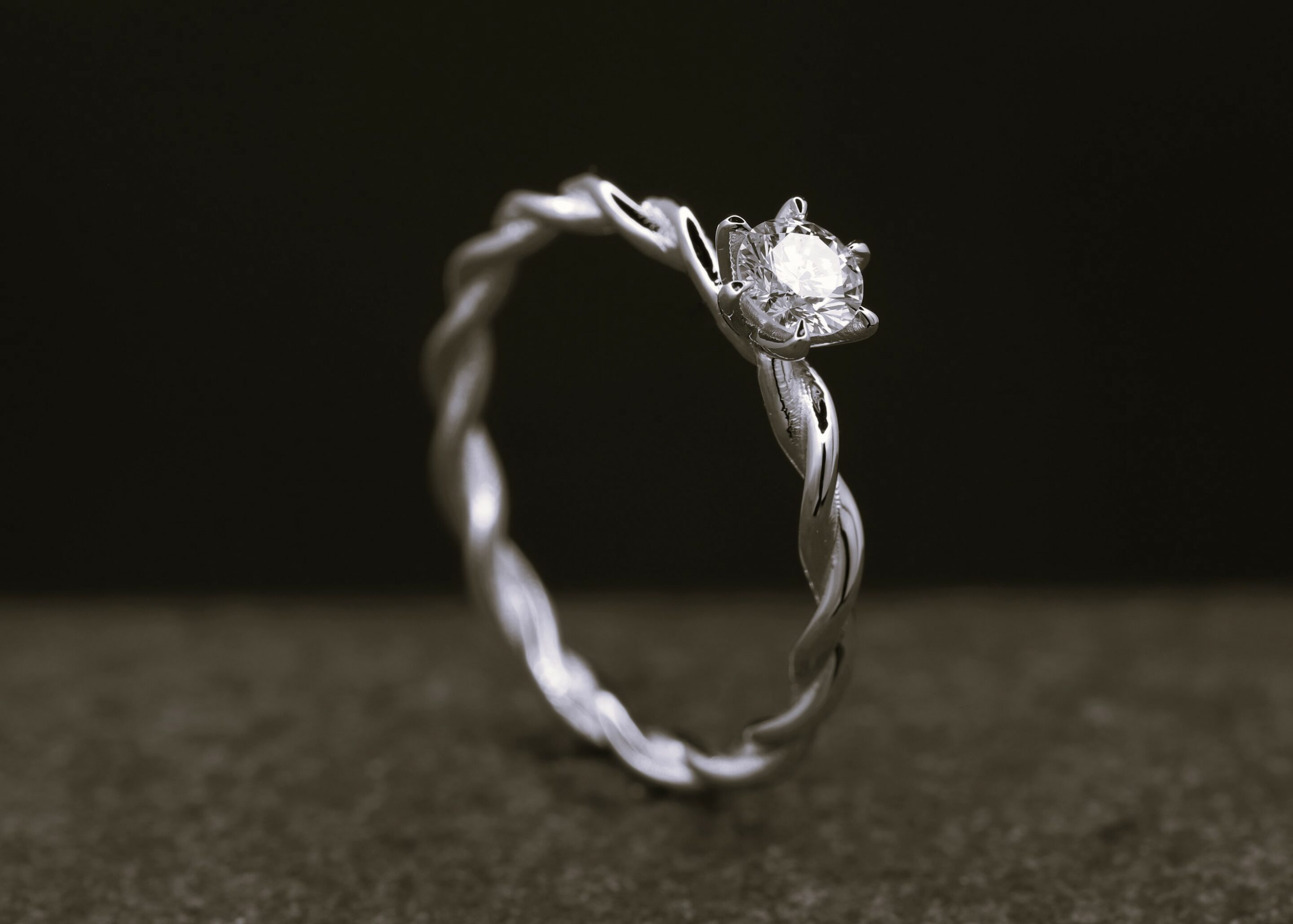 Verlobungsring 585er Weißgold mit 0,242ct synthetischem Diamanten im Brillantschliff – Bild 9