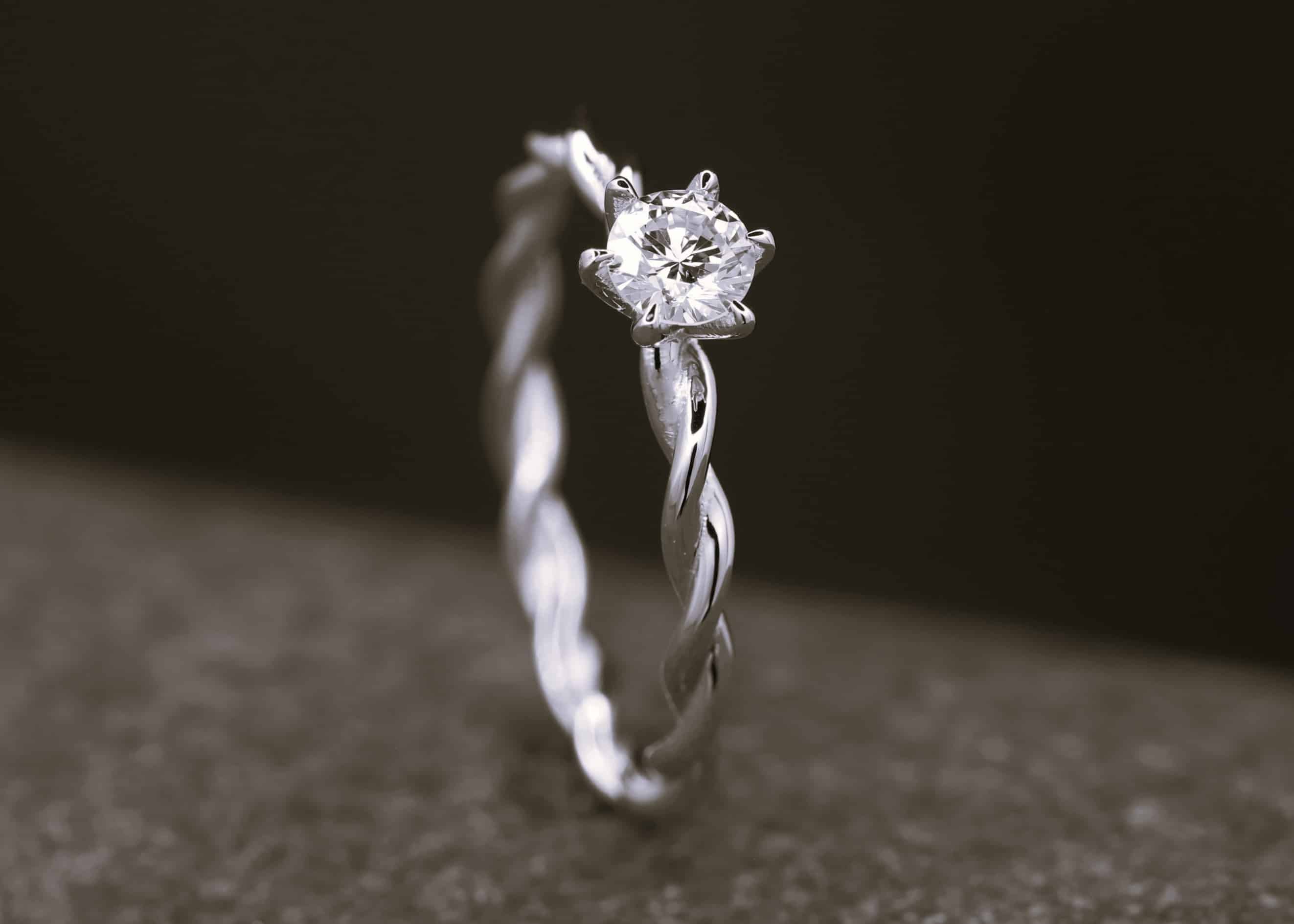 Verlobungsring 585er Weißgold mit 0,242ct synthetischem Diamanten im Brillantschliff – Bild 10