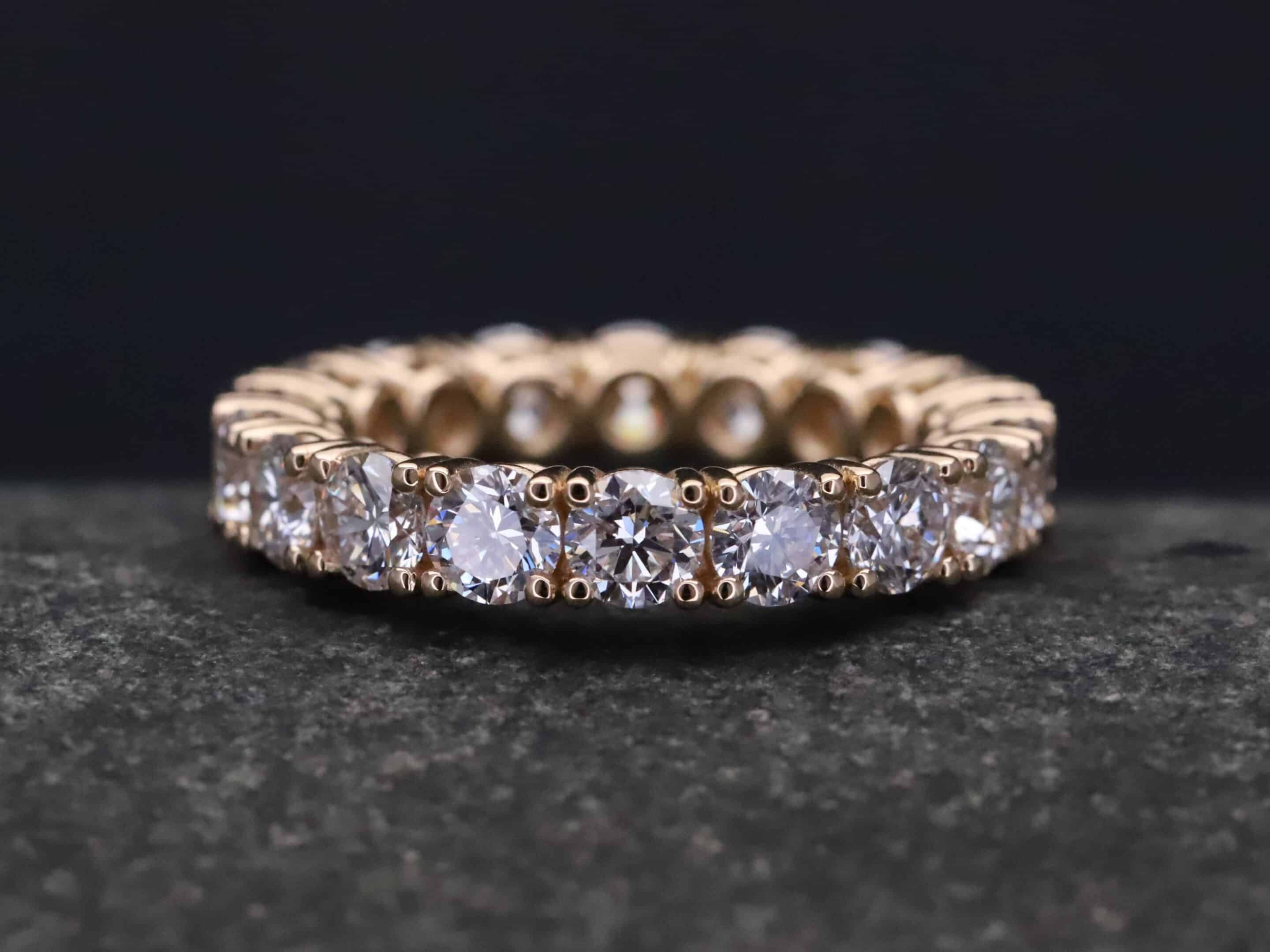 Beisteckring Brillantring in 585er Rosegold mit 4,75ct synthetischen Brillanten – Bild 2