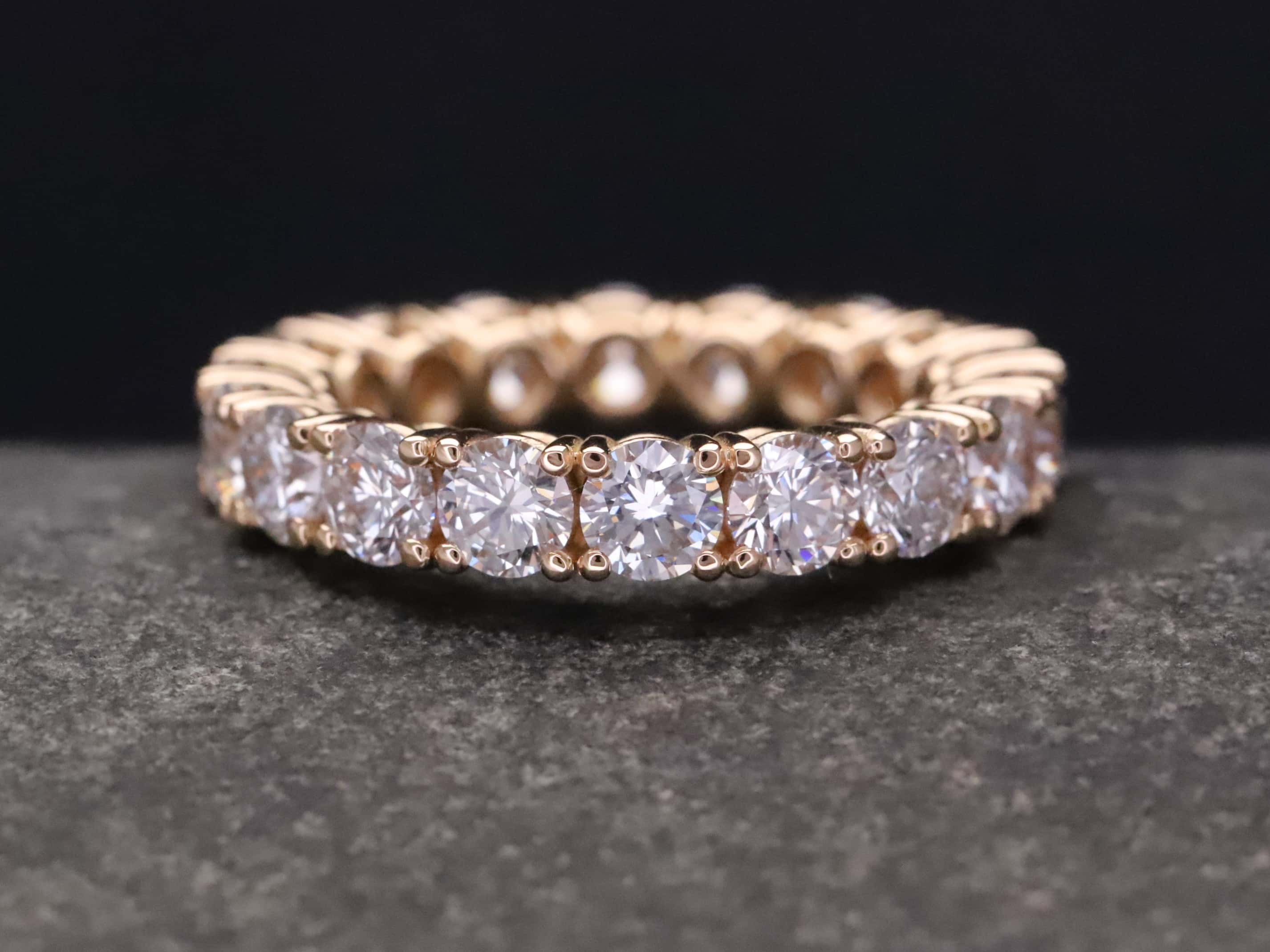 Beisteckring Brillantring in 585er Rosegold mit 4,75ct synthetischen Brillanten – Bild 10