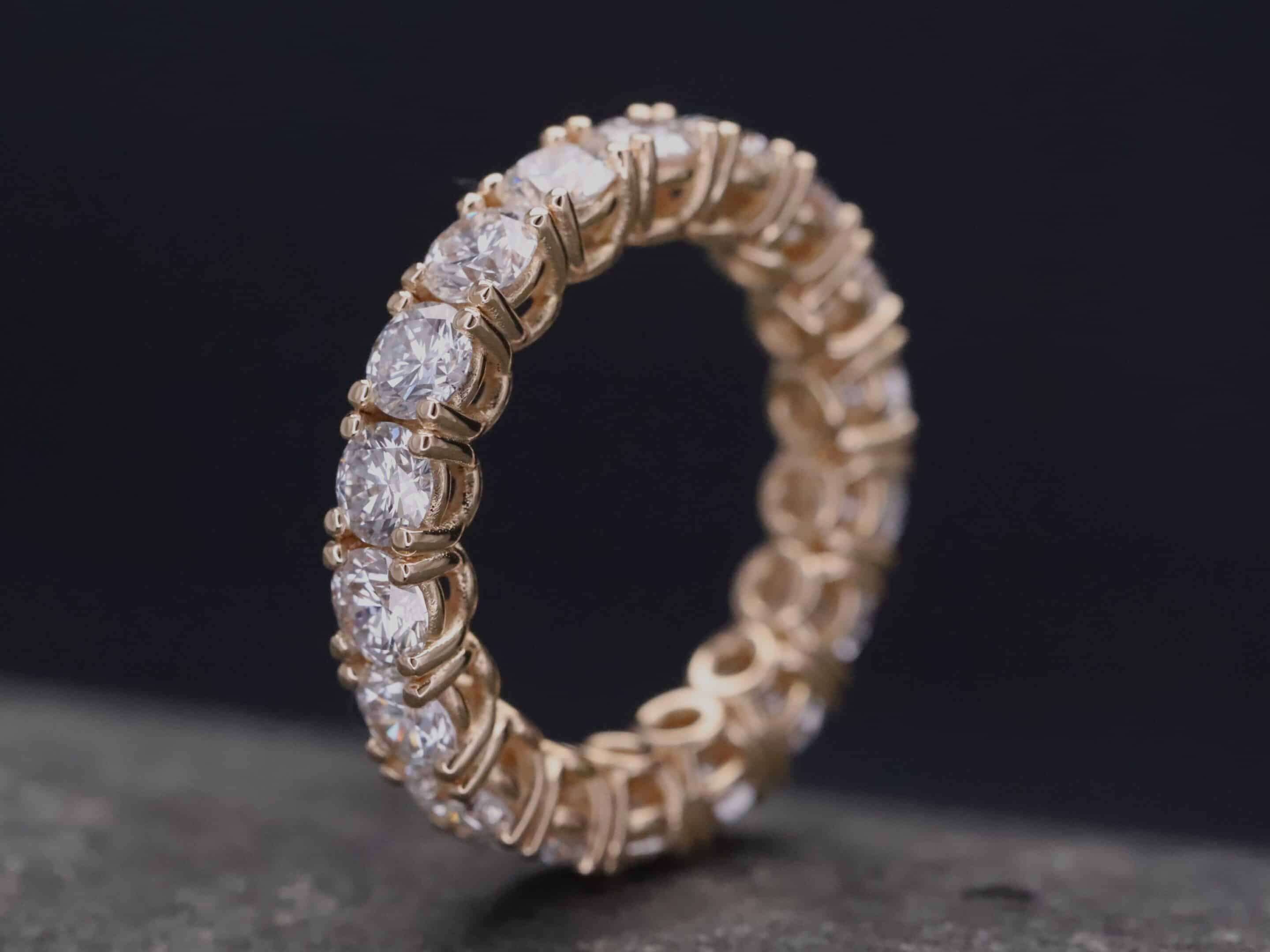 Beisteckring Brillantring in 585er Rosegold mit 4,75ct synthetischen Brillanten – Bild 4