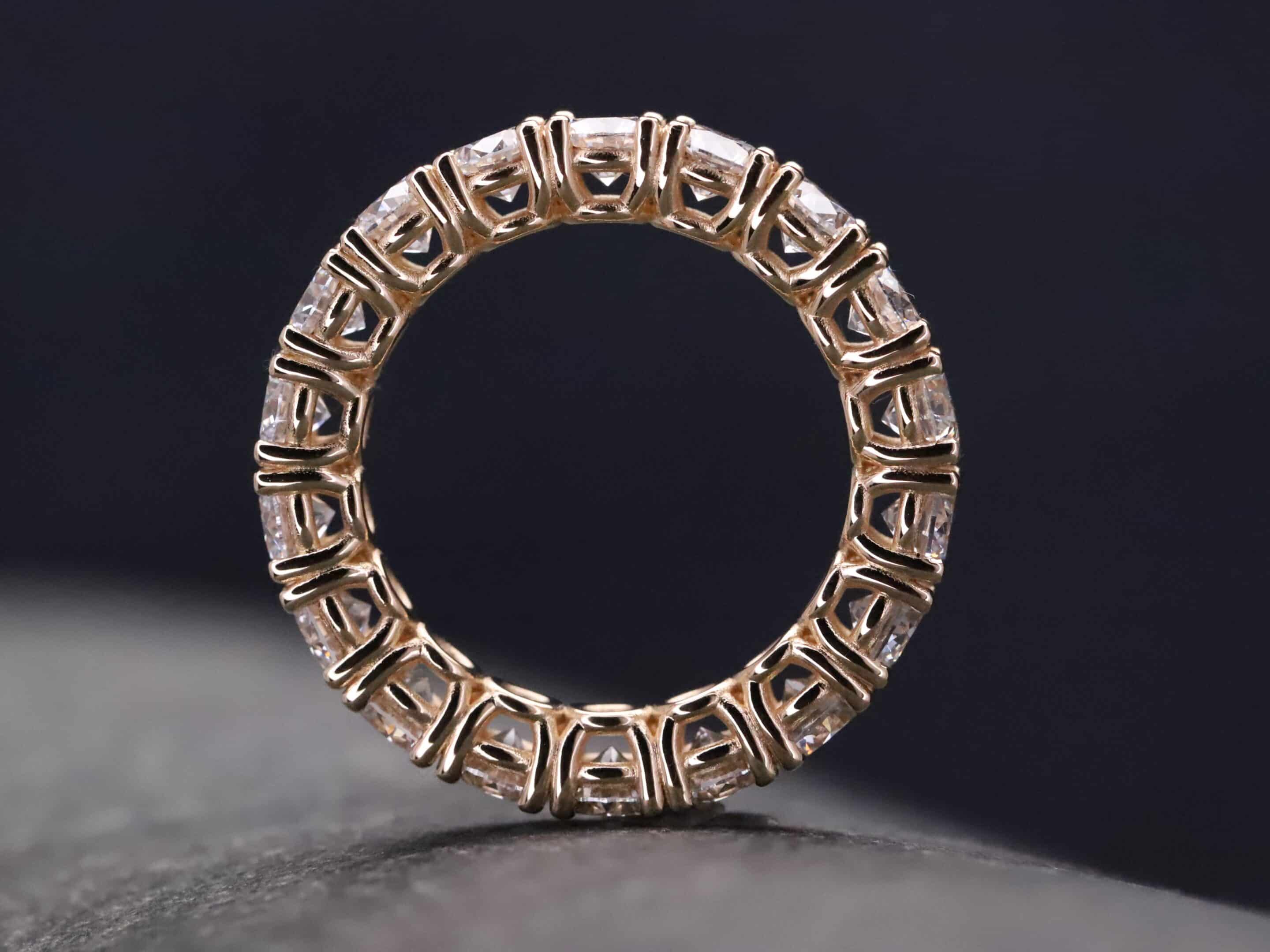 Beisteckring Brillantring in 585er Rosegold mit 4,75ct synthetischen Brillanten – Bild 5