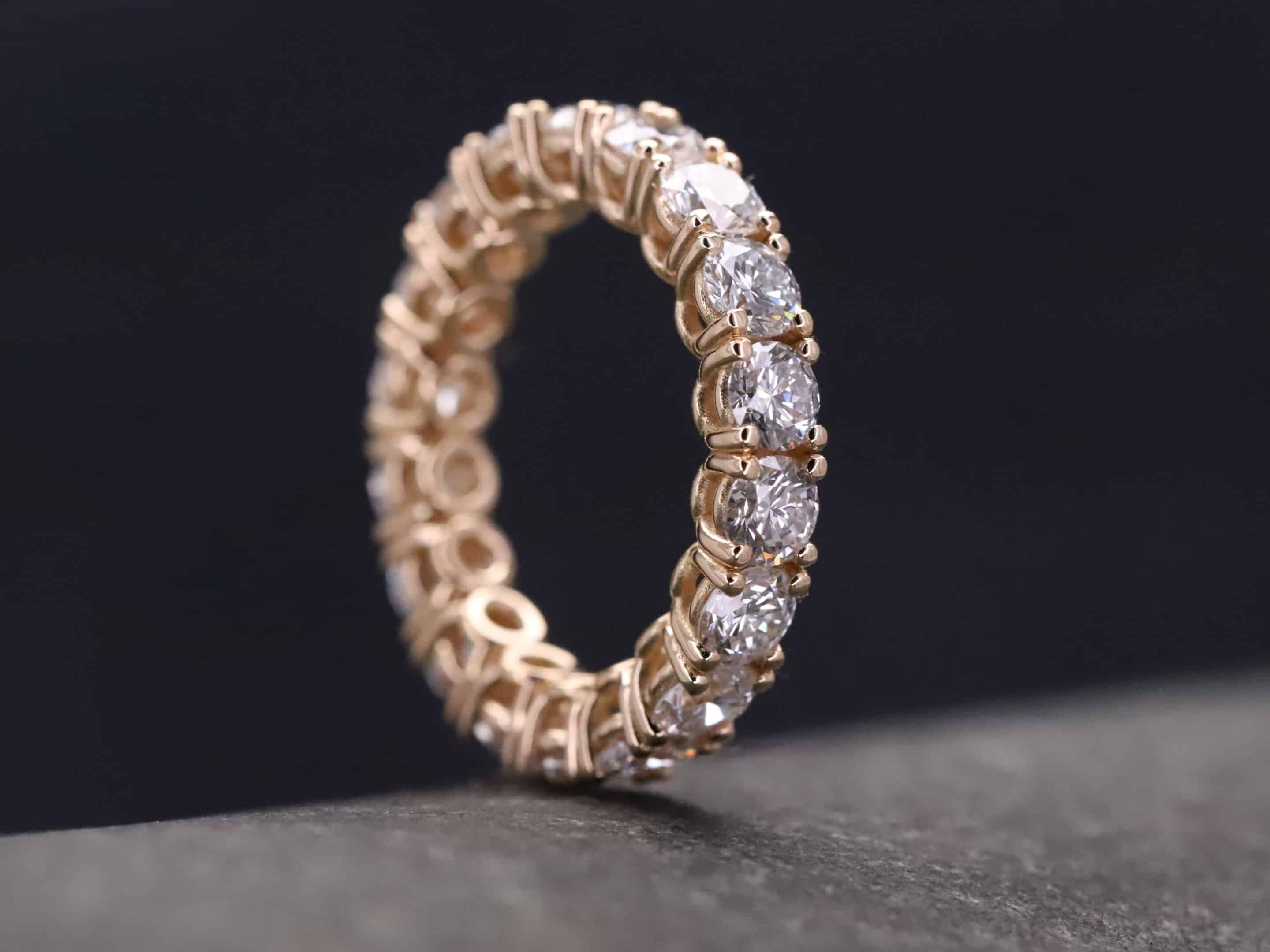 Beisteckring Brillantring in 585er Rosegold mit 4,75ct synthetischen Brillanten – Bild 6